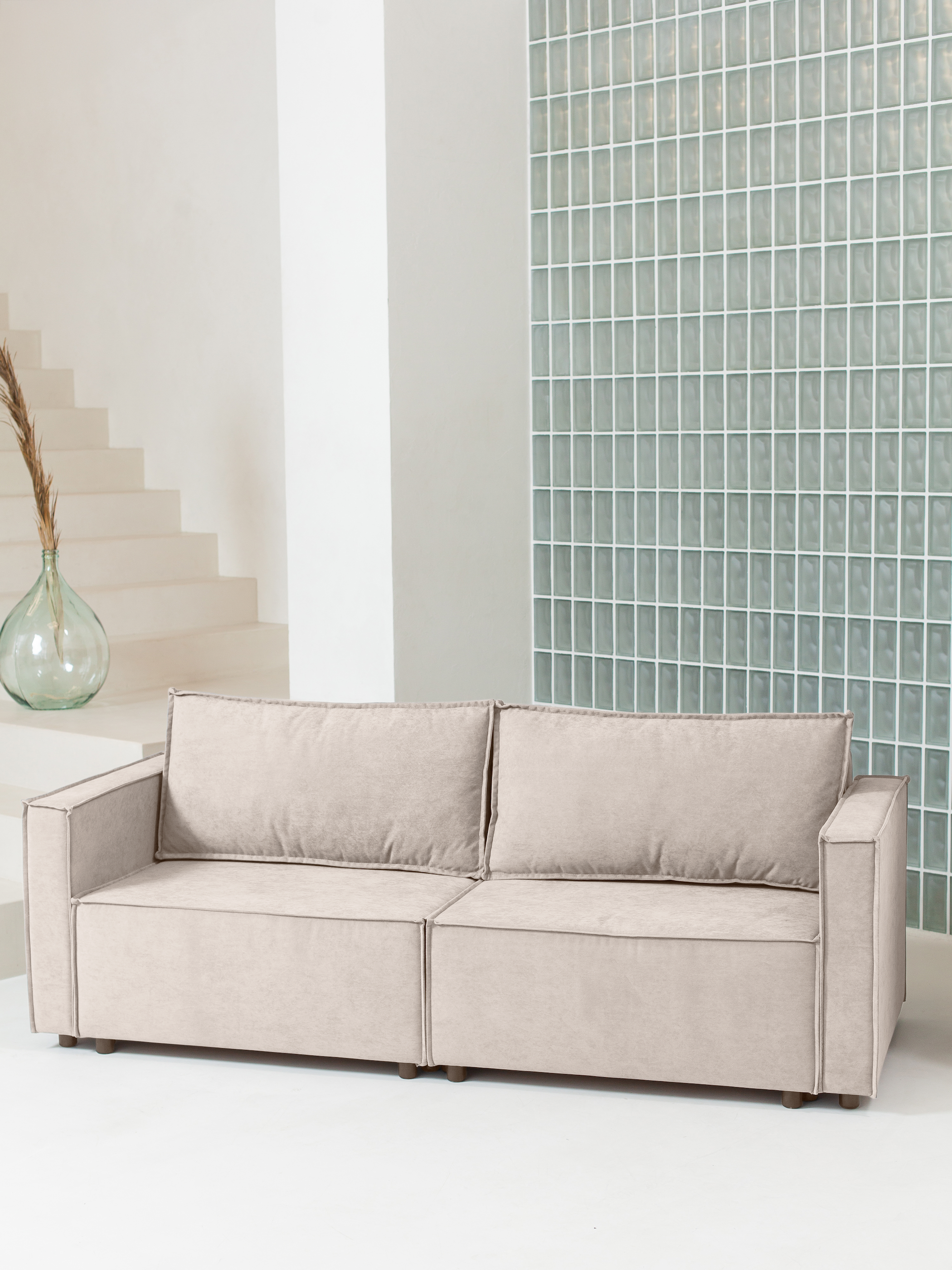 Изображение товара Диван раскладной CITYHD Парма Про 212x90x80 см бежевый велюр