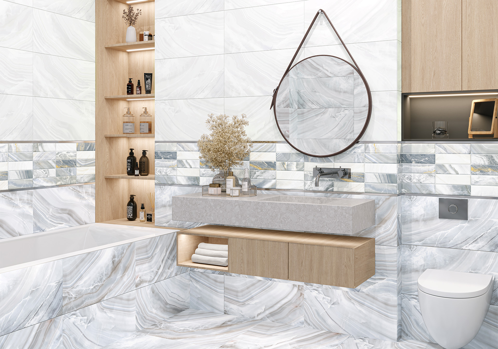 Изображение товара Настенная глянцевая плитка NEW TREND WT36AMD0 коллекции Amadeo Light 30x60 см