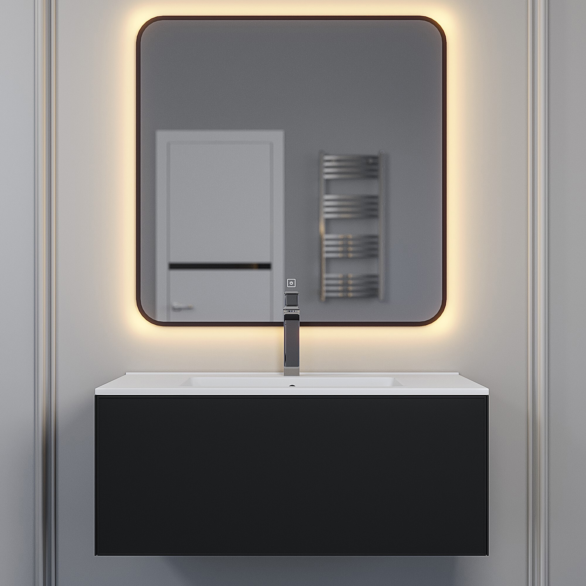 Изображение товара Тумба Parma Premium 85 см UPERWOOD черная подвесная