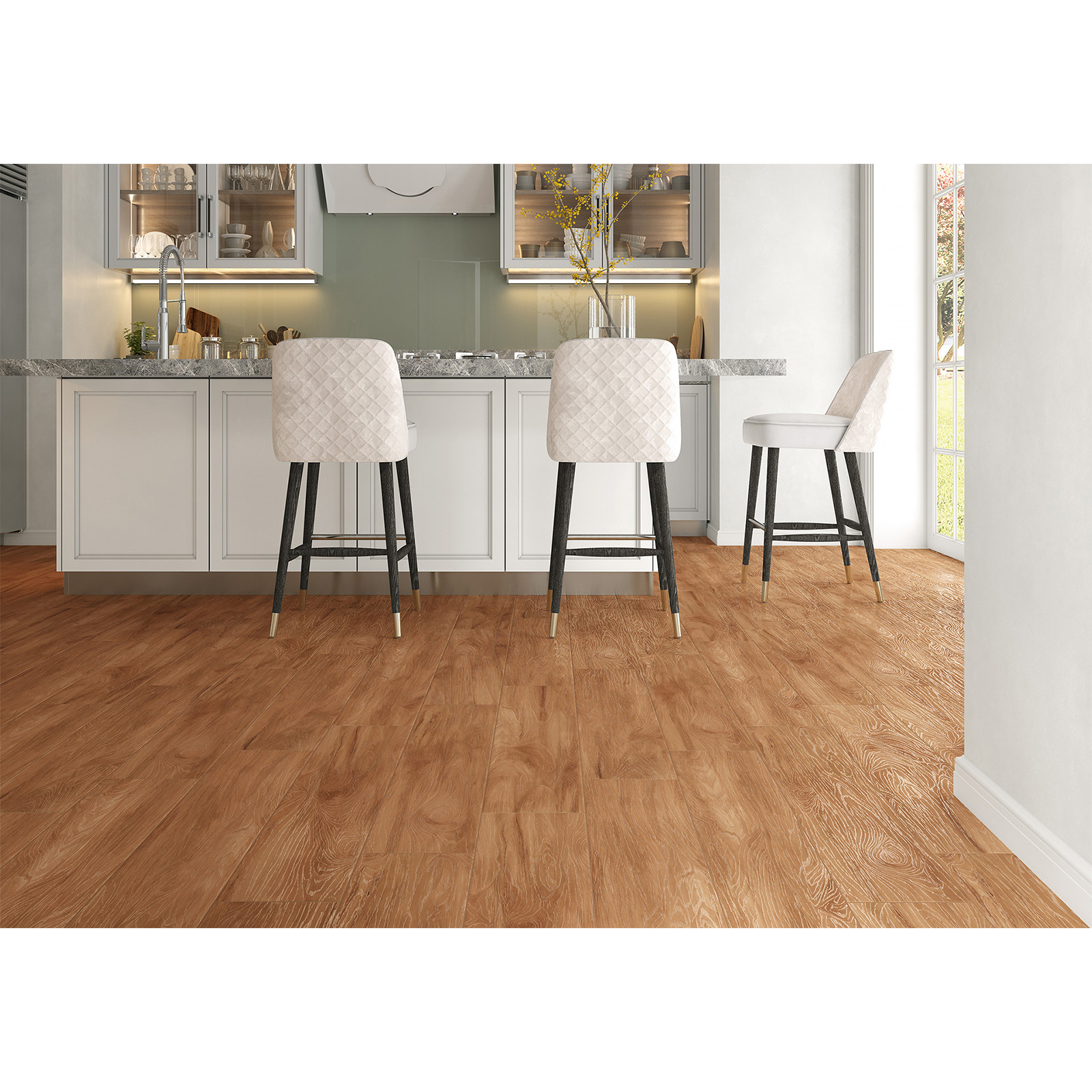 Изображение товара Керамогранит Alma ceramica Ashton 20x90 см коричневый для пола и стен