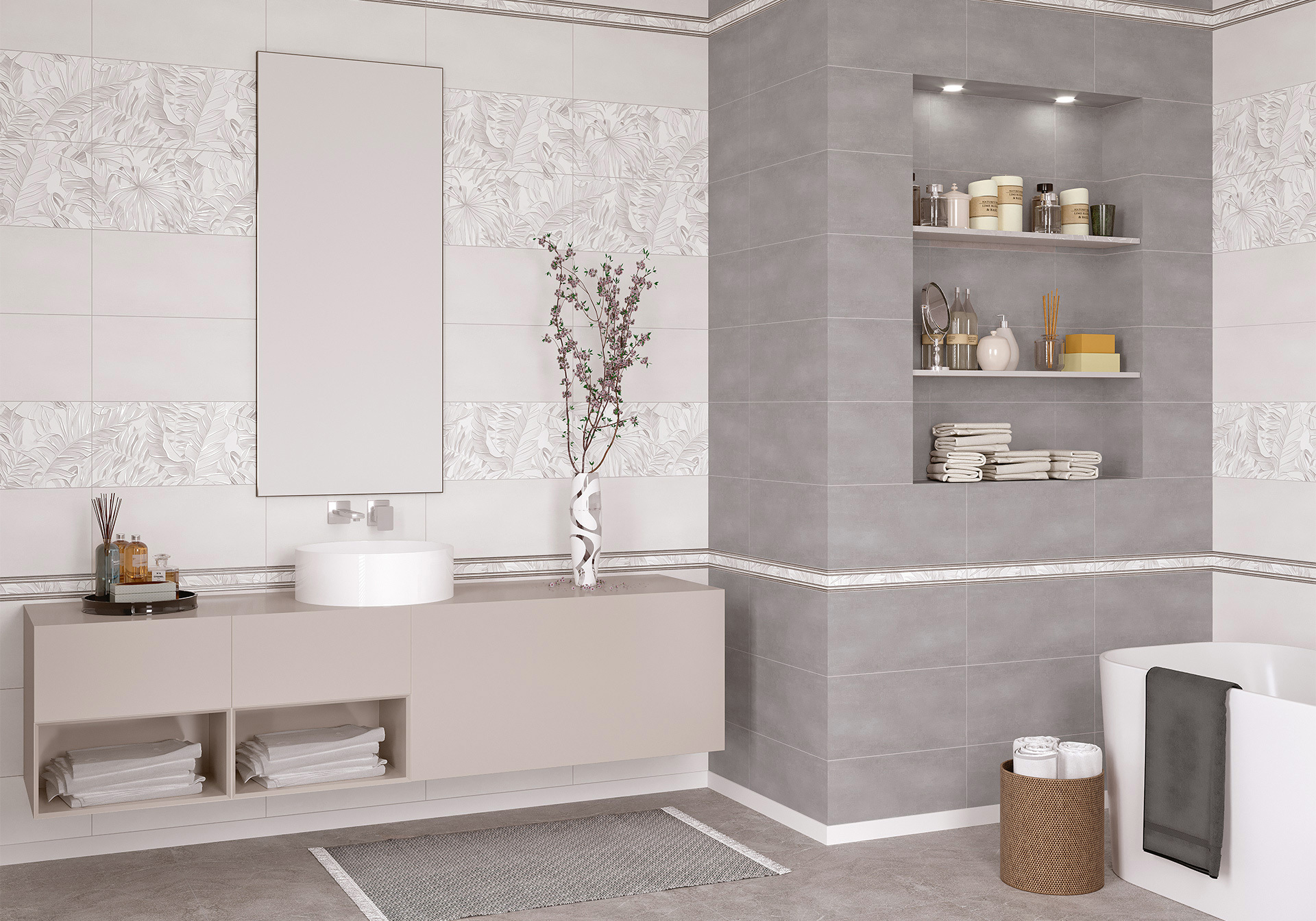 Изображение товара Плитка Alma Ceramica Bonita 2 50x24.9 см серого цвета