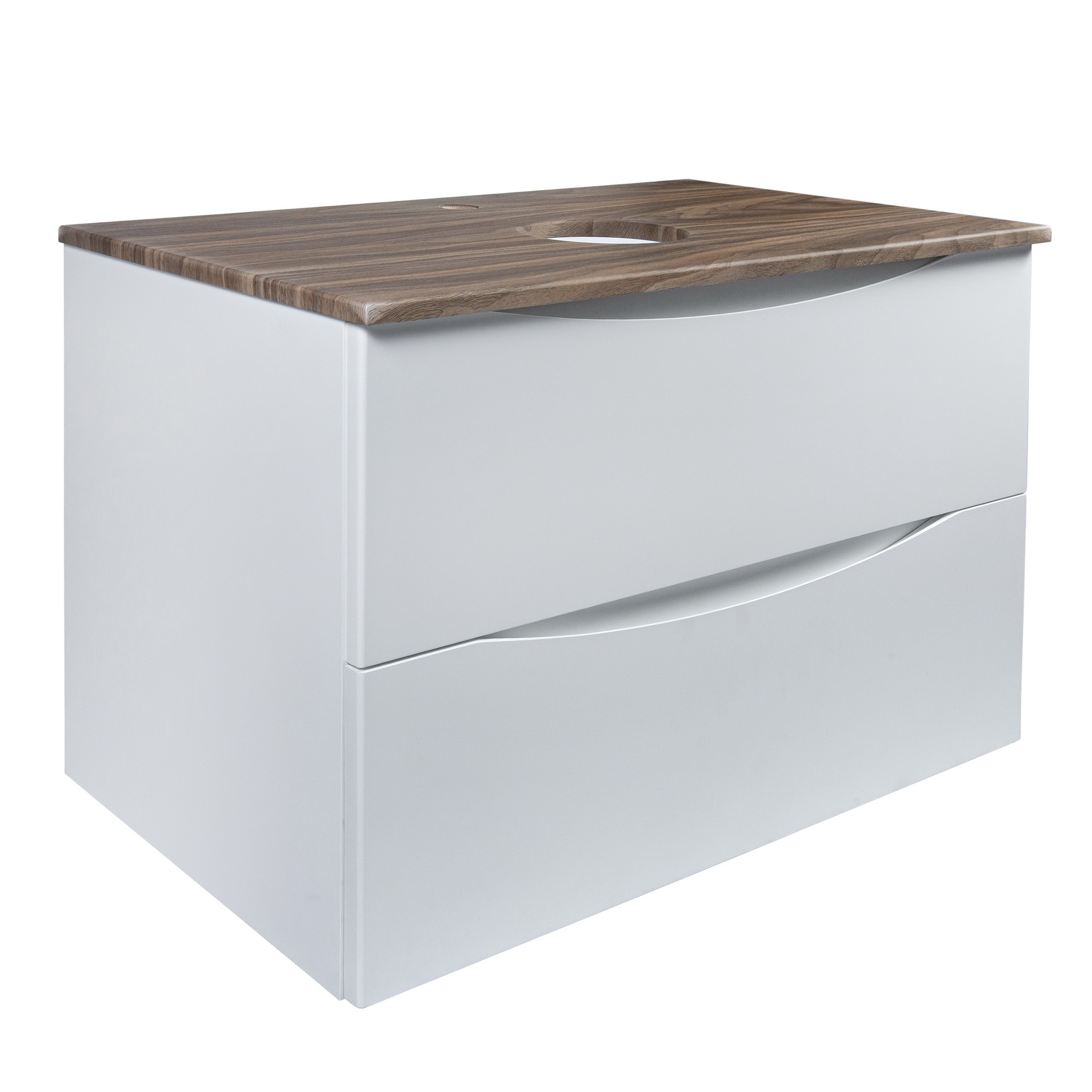 Изображение товара Подвесная тумба для ванной Bond Square TLM-09805 белая со столешницей под дерево