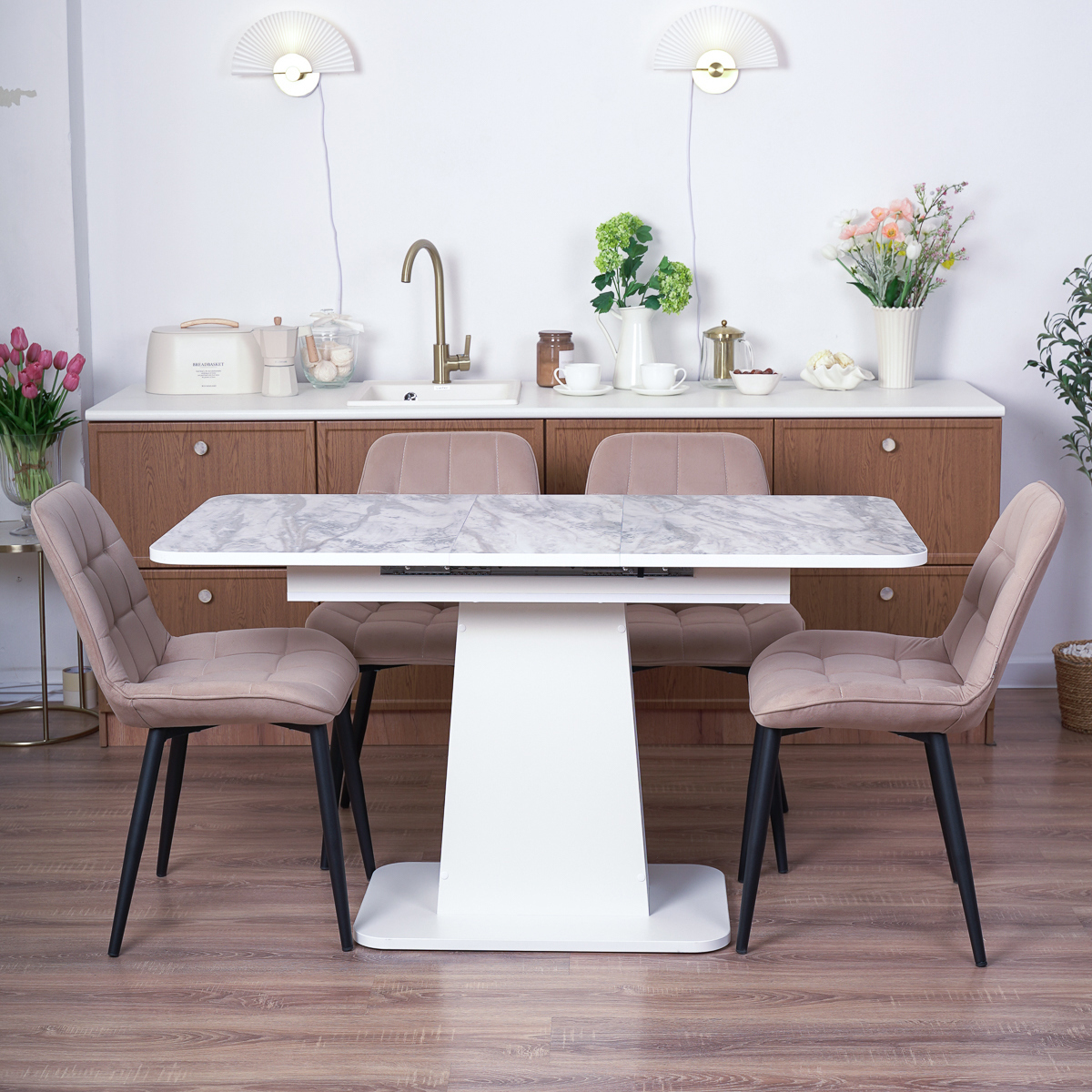 Изображение товара Kухонный стол Frenesie Грант 108(138)х68 см, раскладной, белый