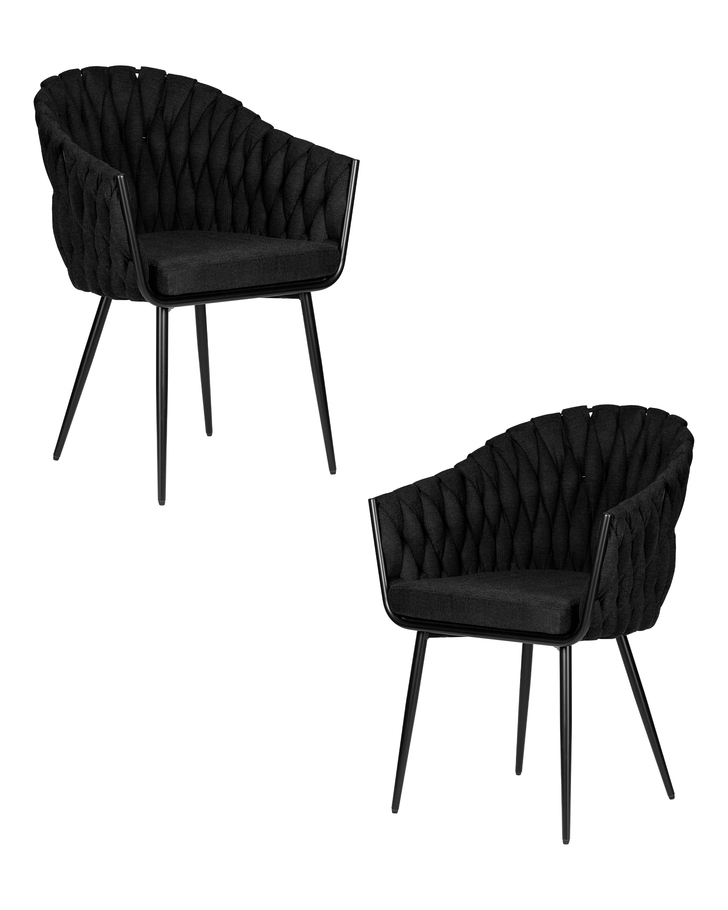 Изображение товара Комплект кухонных стульев 2 шт Dobrin Matilda lm-9691 62x62x56 см ткань цвет черный