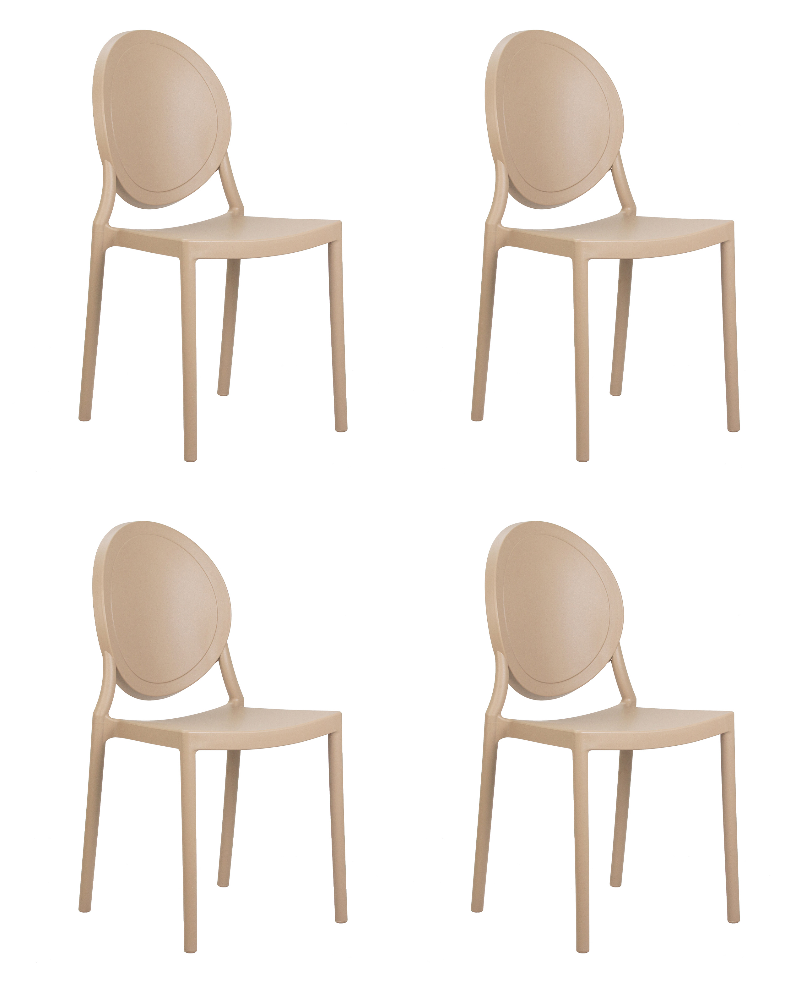 Изображение товара Кухонный пластиковый стул Dobrin Albert lmzl-pp712 41x41x46 см бежевый