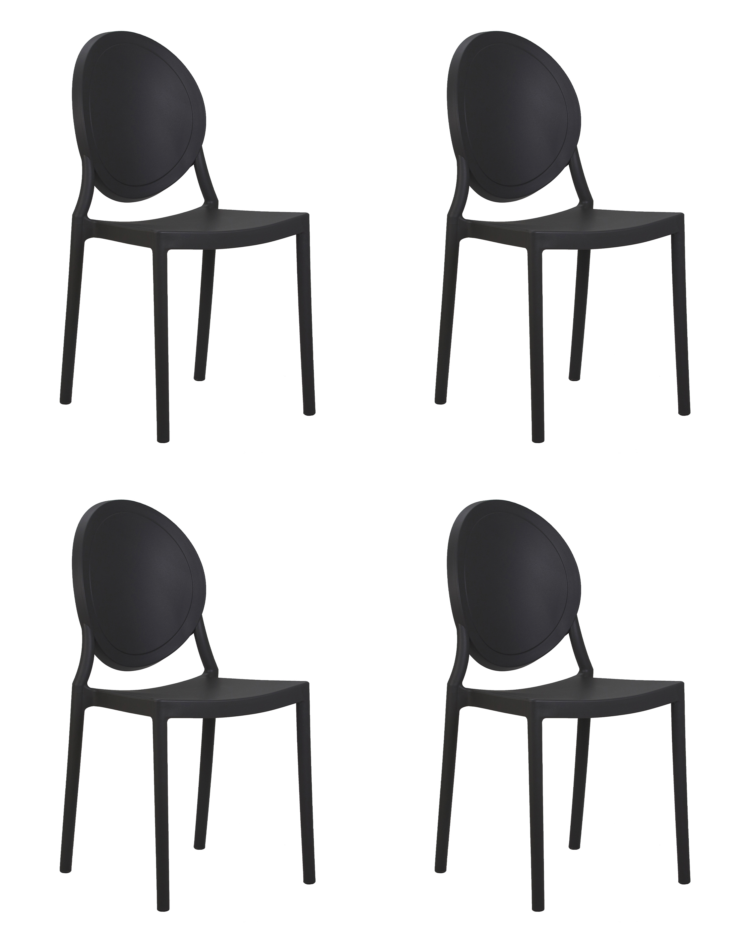 Изображение товара Кухонный стул Dobrin Albert lmzl-pp712 41x41x46 см черный набор 4 шт