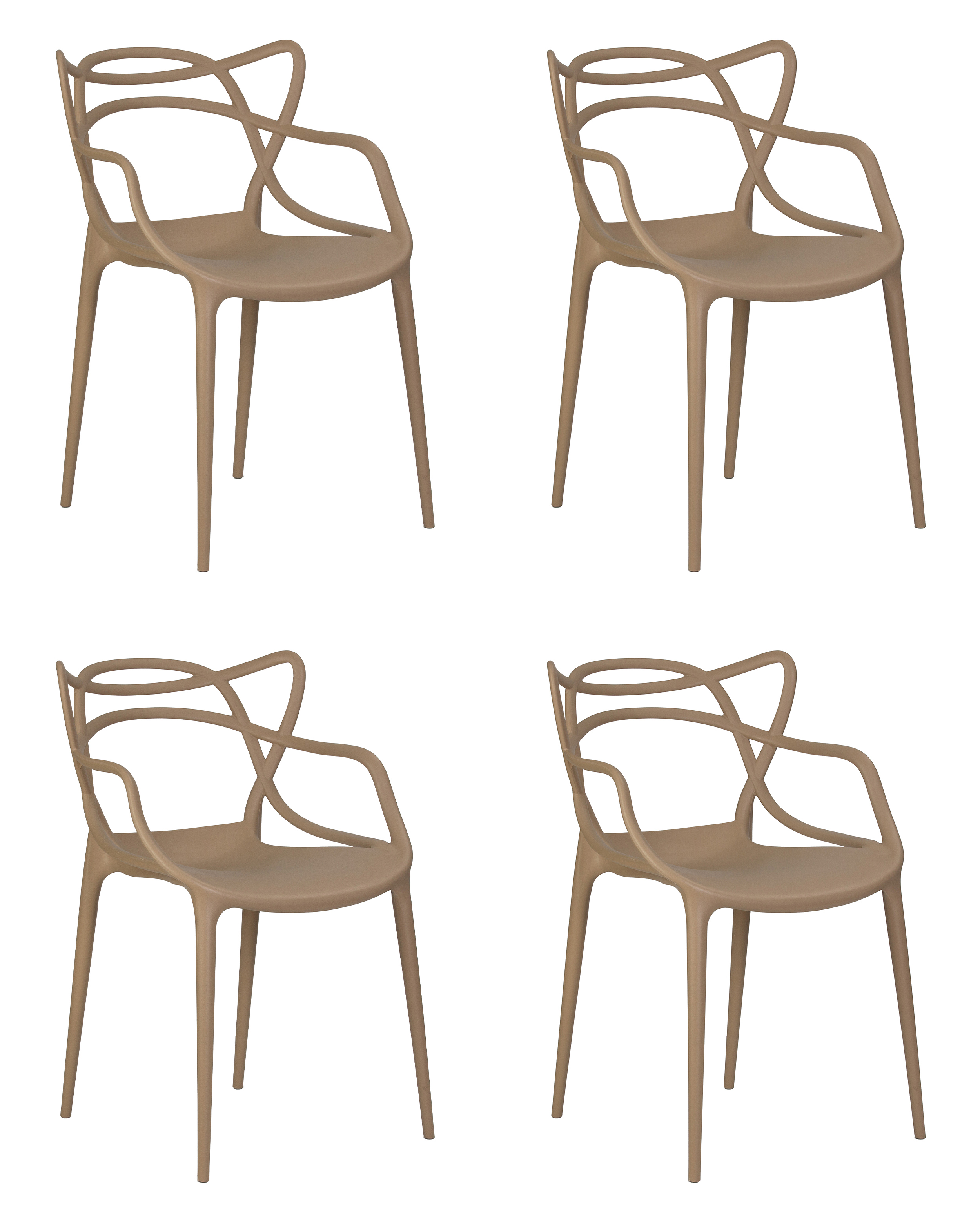 Изображение товара Комплект кухонных стульев 4 шт Dobrin Masters lmzl-pp601 50.5x50x56 см пластик цвет бежевый