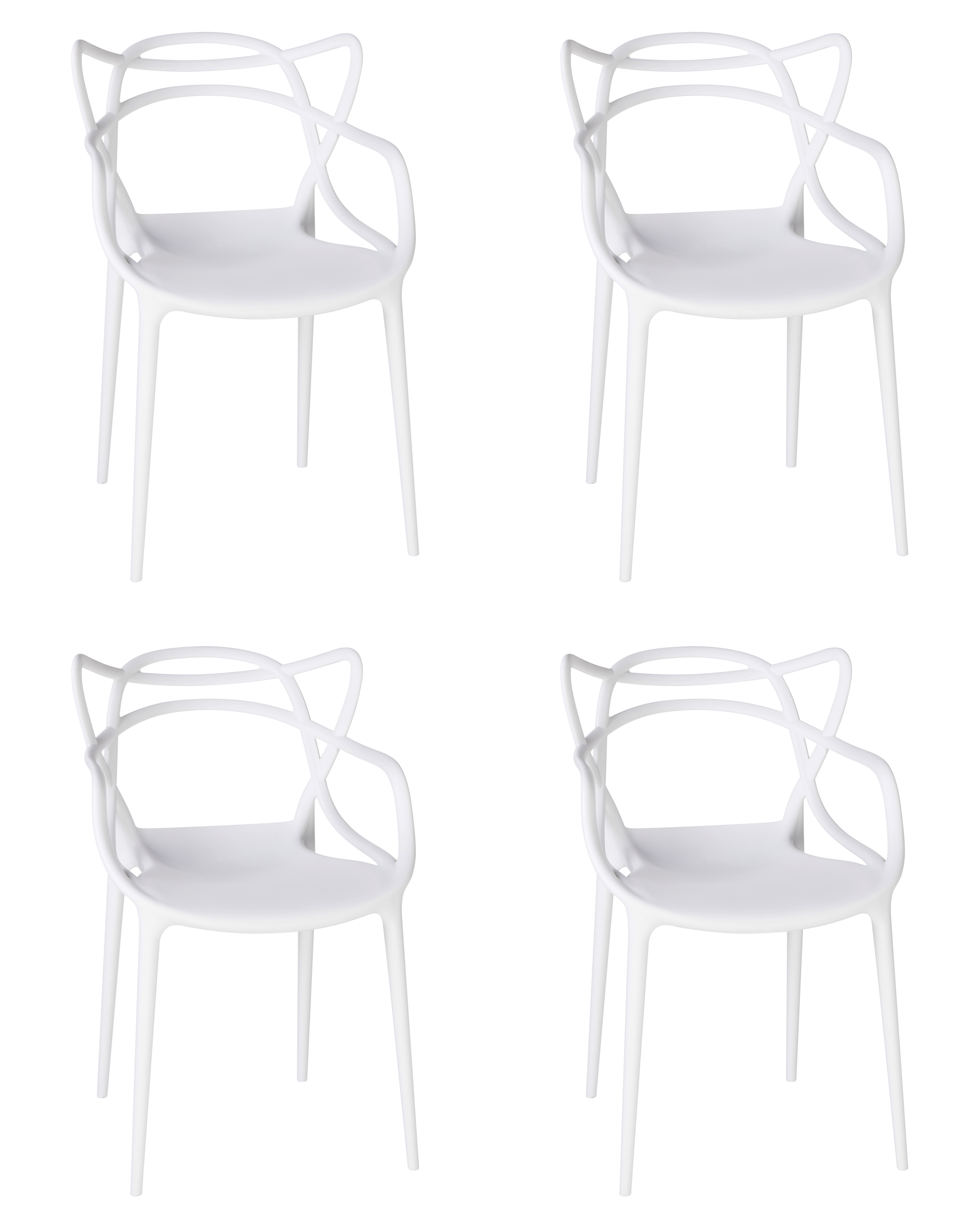 Изображение товара Комплект кухонных стульев 4 шт Dobrin Masters lmzl-pp601 50.5x50x56 см пластик цвет белый Изображение товара Комплект кухонных стульев 4 шт Dobrin Masters lmzl-pp601 50.5x50x56 см пластик цвет белый