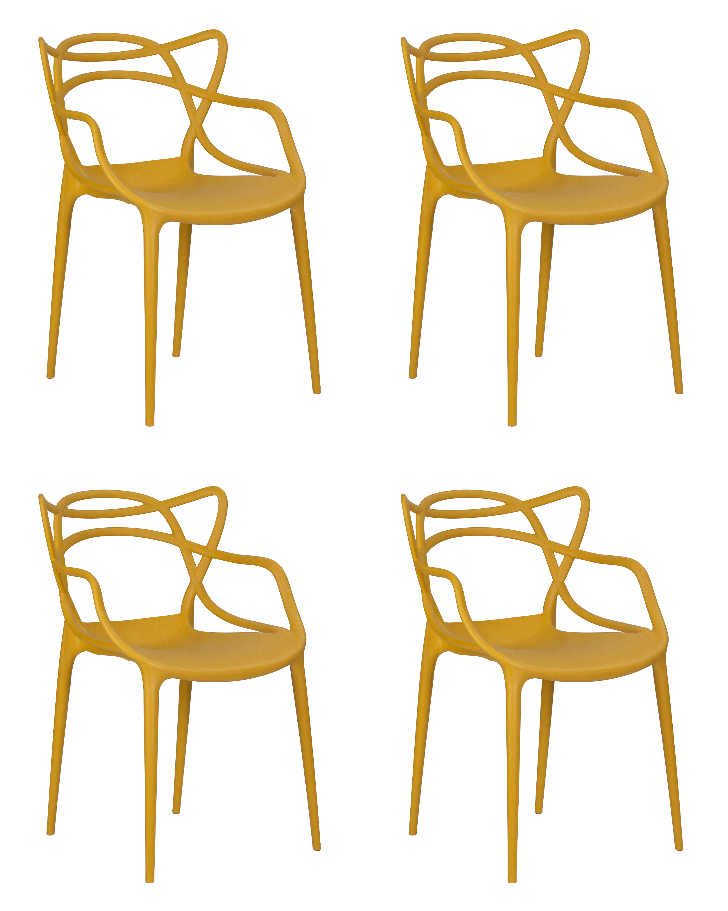 Изображение товара Комплект кухонных стульев 4 шт Dobrin Masters lmzl-pp601 горчичный пластик