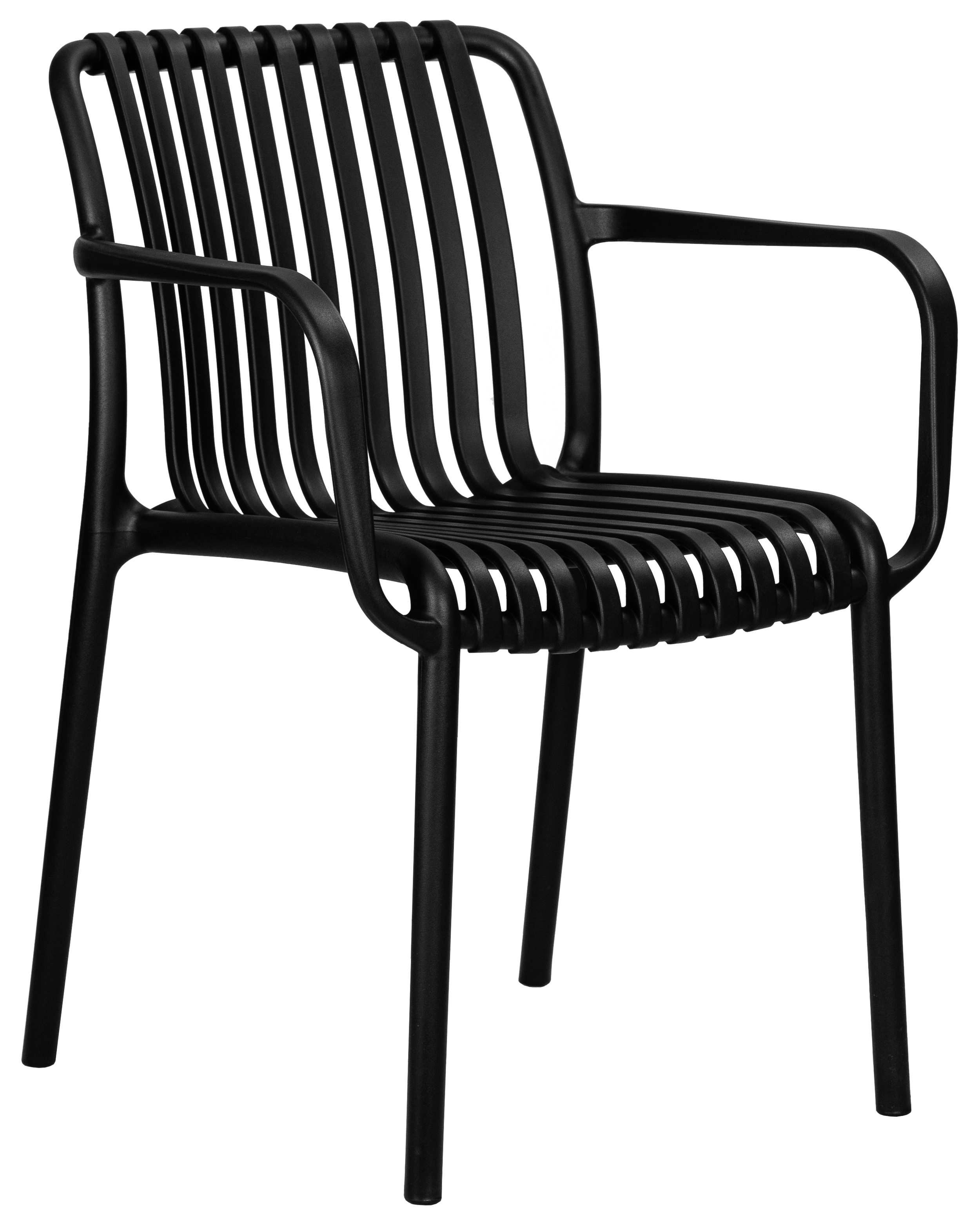 Изображение товара Кухонный стул Dobrin Walter arm 58.5x80x58.5 см пластиковый современный черный