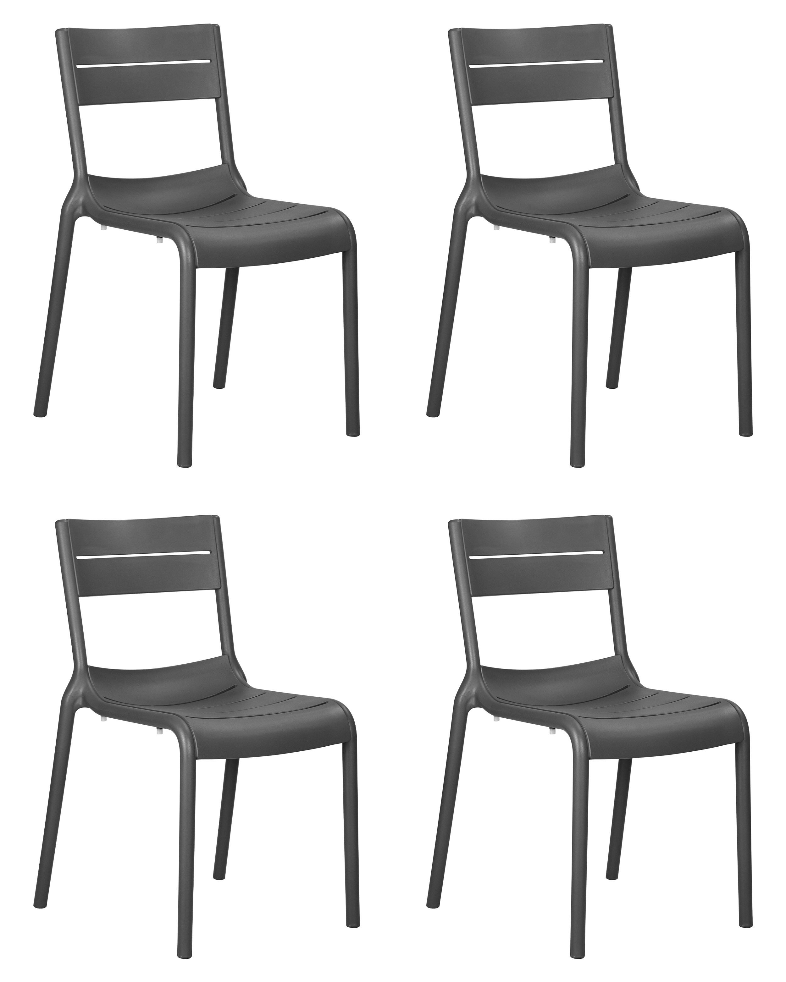 Изображение товара Кухонный стул Dobrin Tim 81.5x47.5x56.5 см пластик темно-серый 4 шт