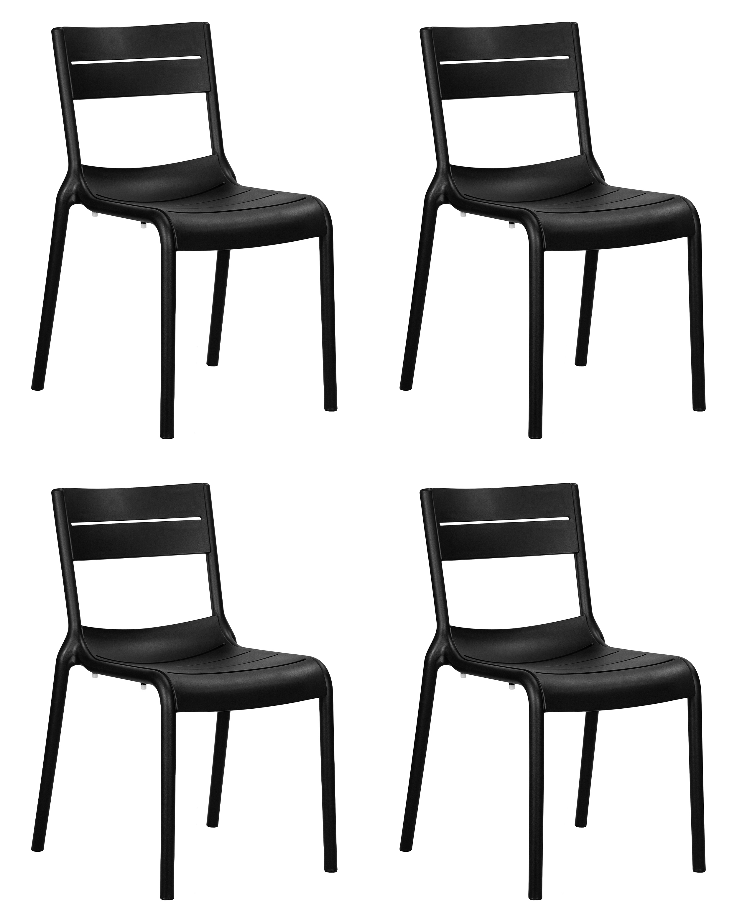 Изображение товара Кухонный стул Dobrin Tim 47.5x81.5x56.5 см набор 4 шт черный пластик