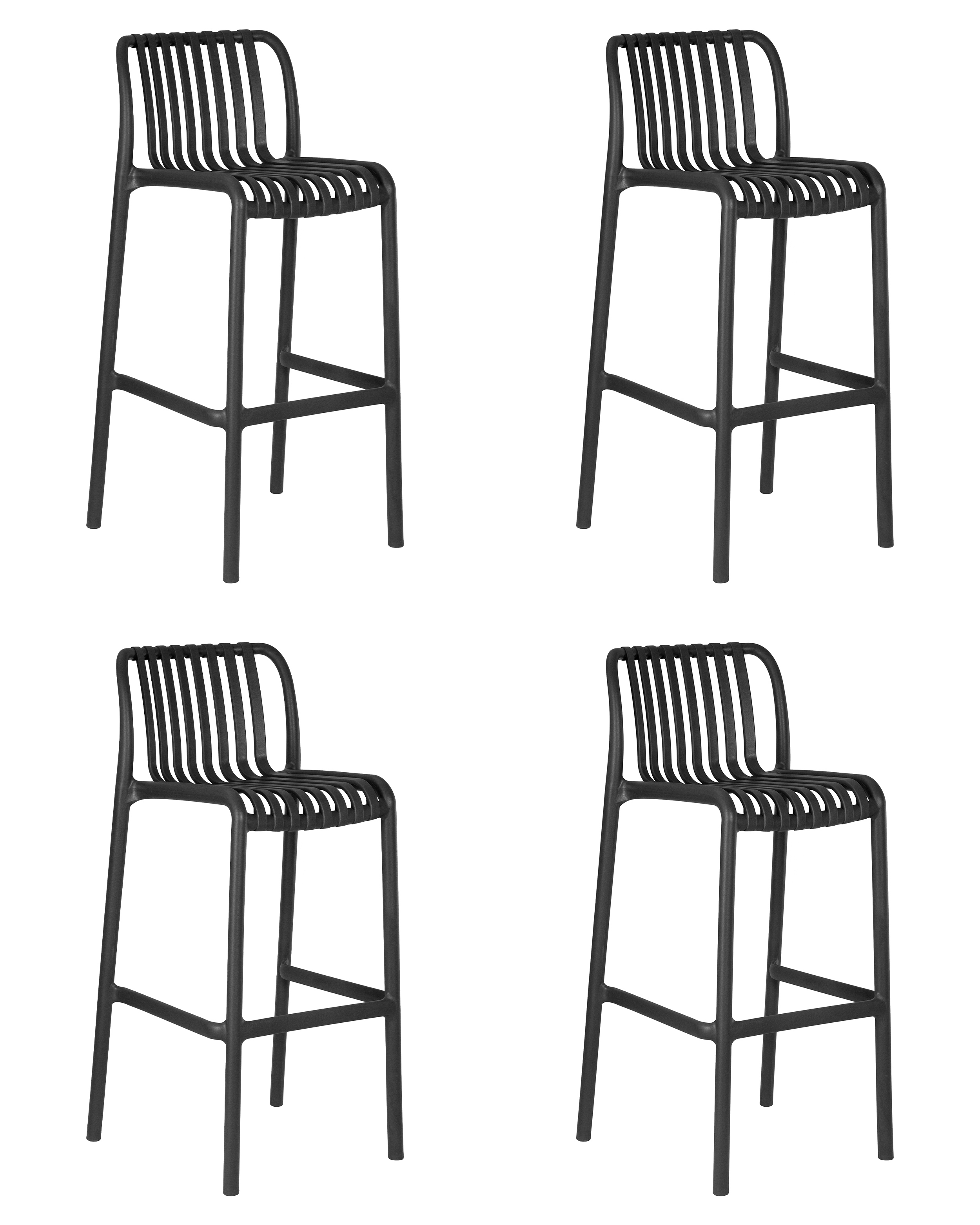 Изображение товара Комплект барных стульев Dobrin Chloe 4 шт, серые, современные, интерьерное решение