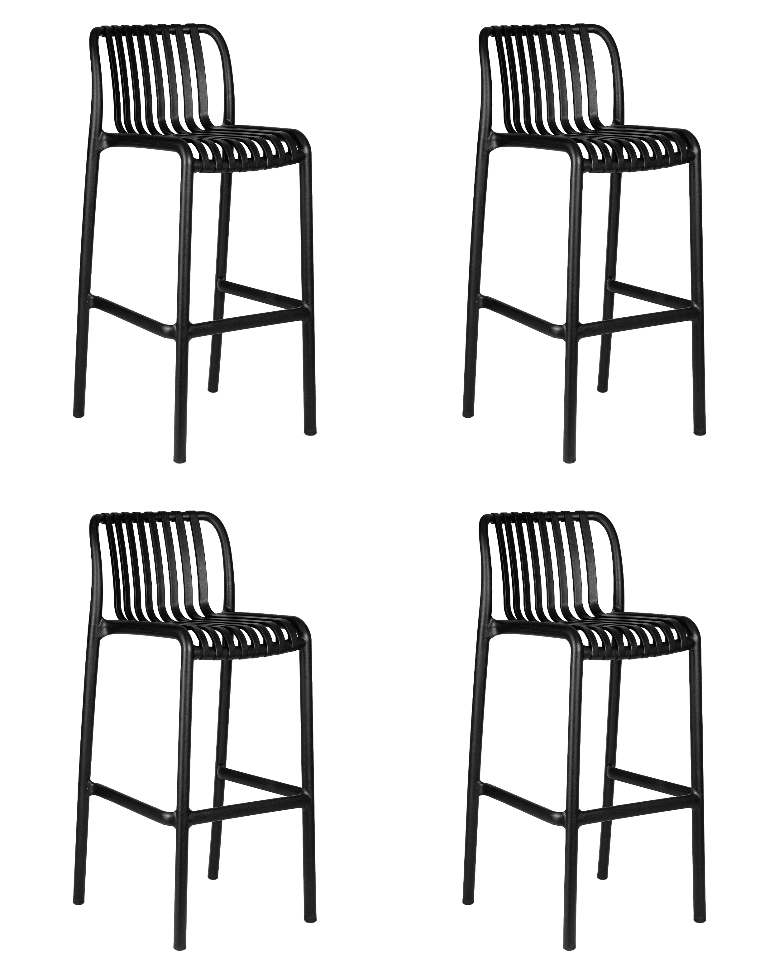 Изображение товара Комплект 4 барных стульев DOBRIN Chloe bar LMZL-PP777 черный для кухни и кафе