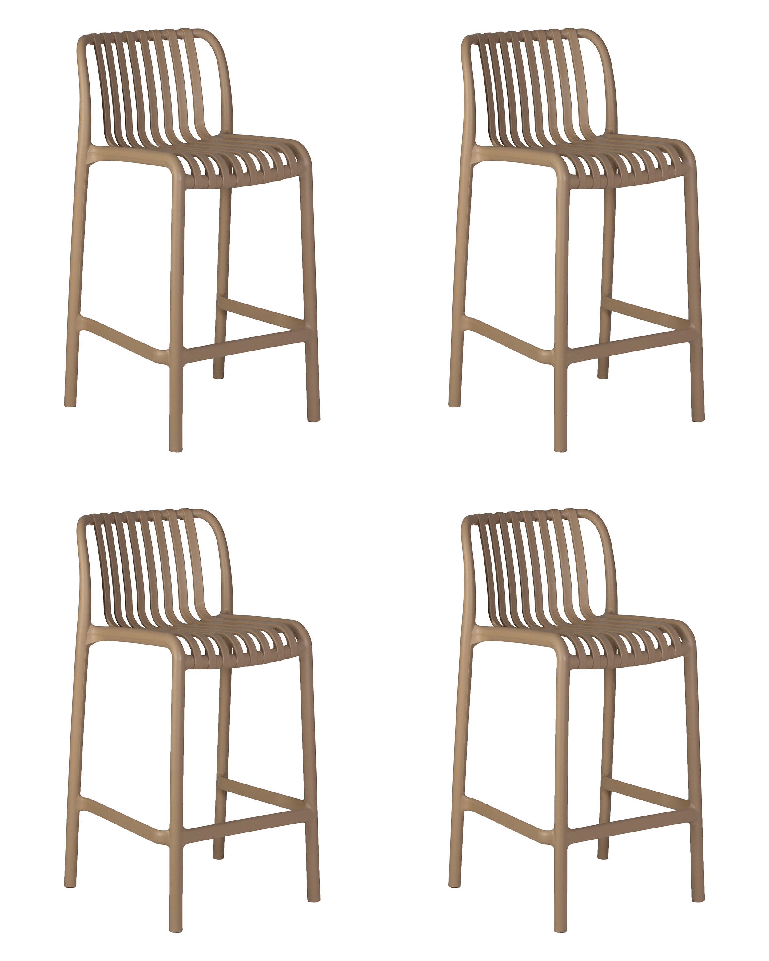 Изображение товара Комплект барных стульев Dobrin Chloe 4 шт бежевый стильный и надежный для кафе и дома