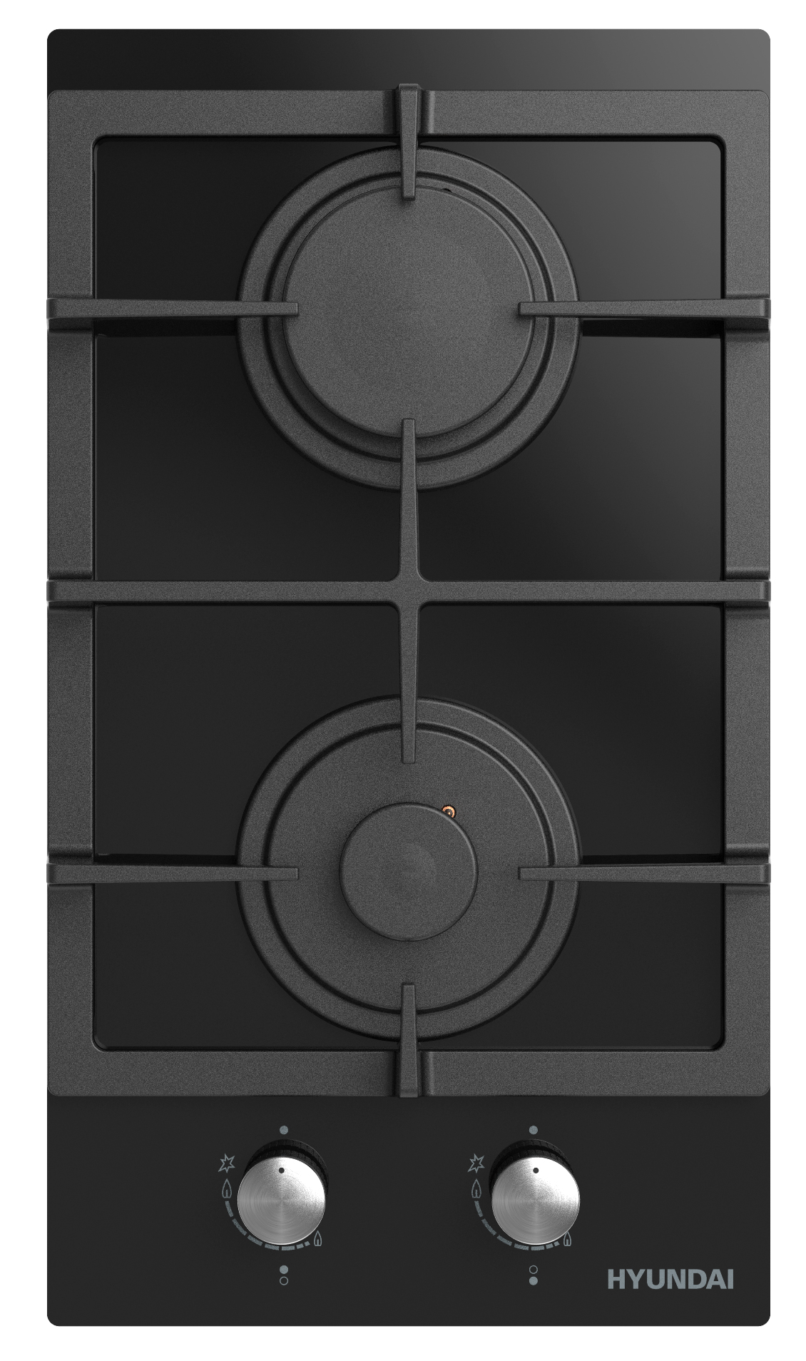Изображение товара Газовая варочная панель Hyundai HHG 3235 BG 30 см 2 конфорки черная