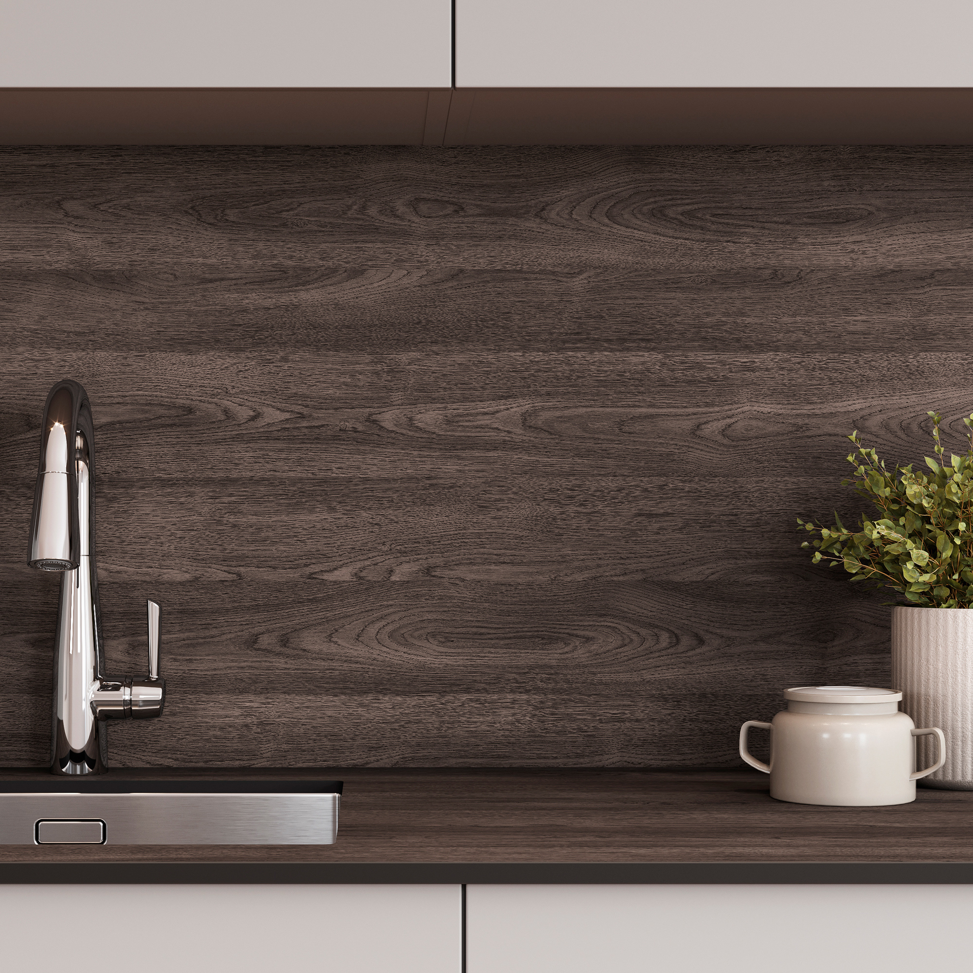 Изображение товара Комплект столешница и стеновая панель Slotex 240x60x2 см HPL-пластик цвет коричневый