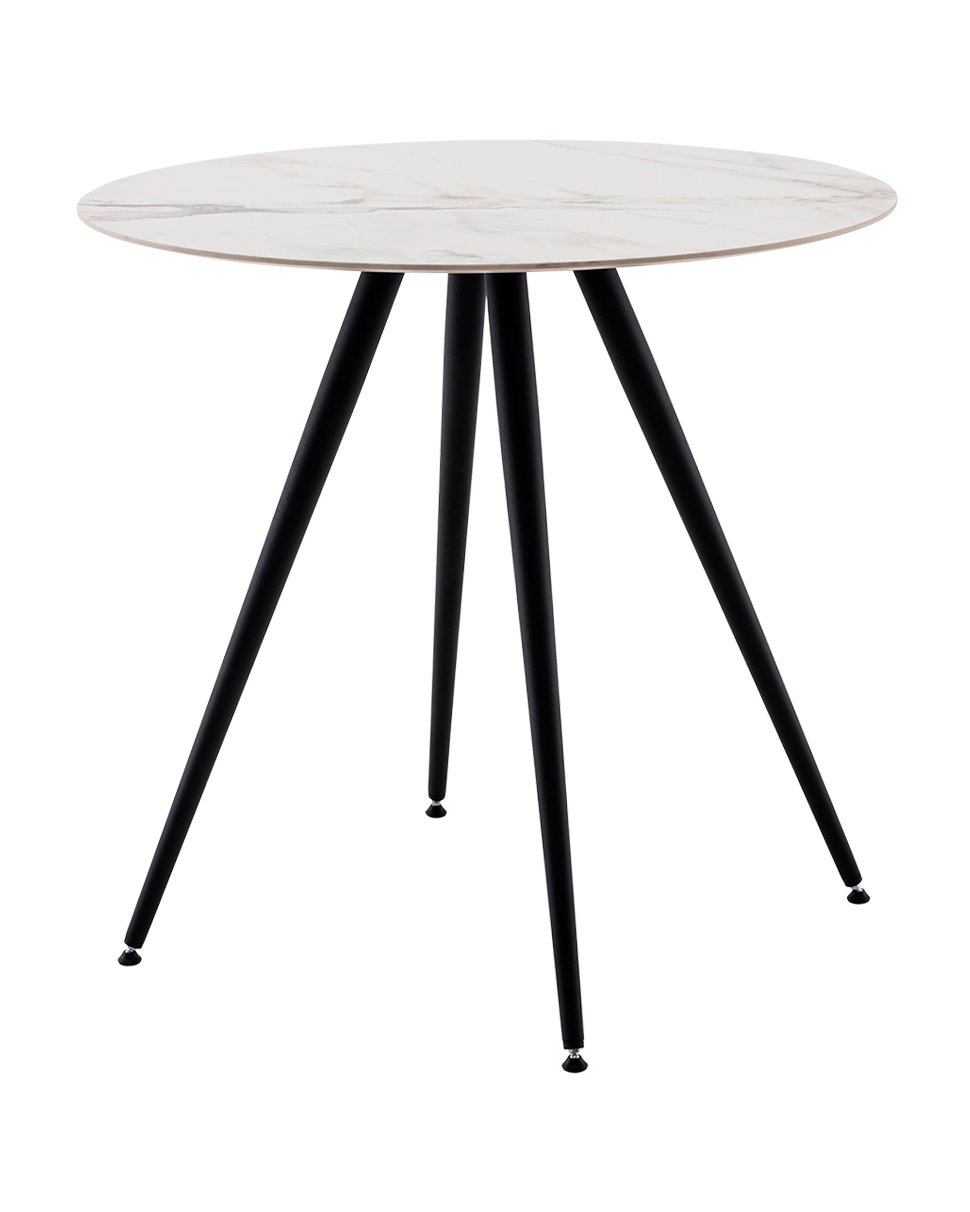 Изображение товара Круглый кухонный стол Stool group 80x80 см белый мрамор керамическая столешница современный стиль