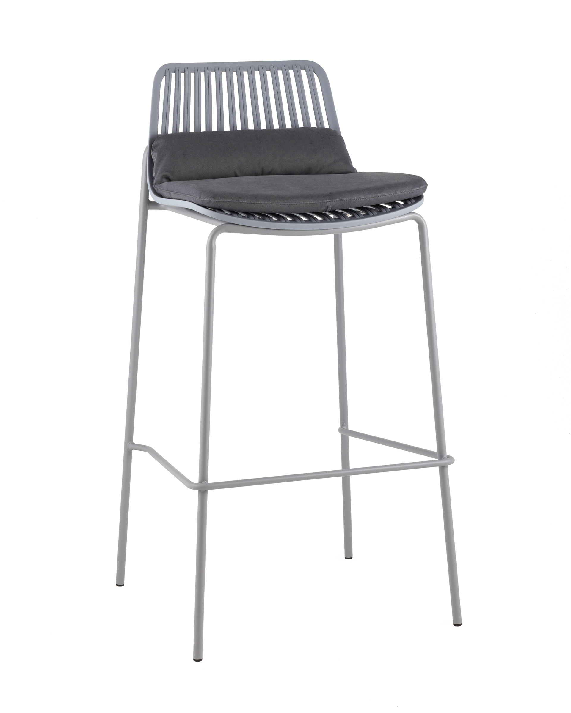 Изображение товара Барный стул Stool group Louran D-012H-75 grey с металлическими ножками и мягкой подушкой