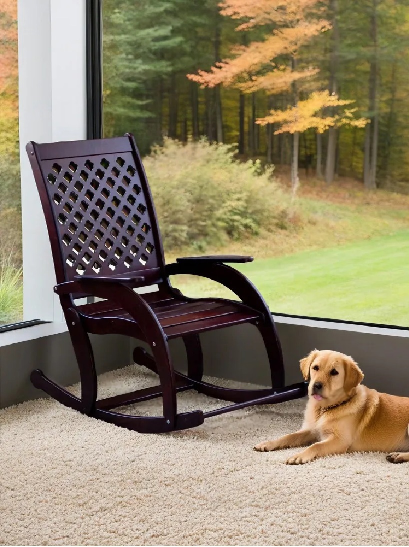 Изображение товара Кресло-качалка Playwoods Сельма из фанеры коричневого цвета 52x108x55 см