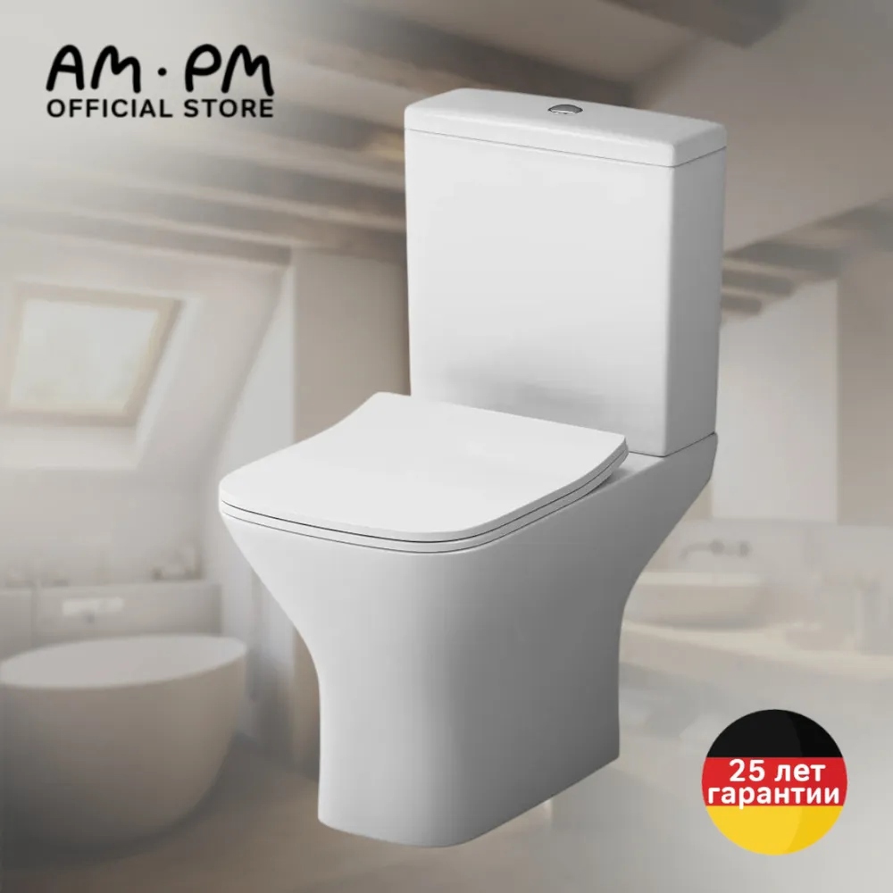 Изображение товара Унитаз-компакт AM.PM Hit THT8601ST Безободковый с микролифтом