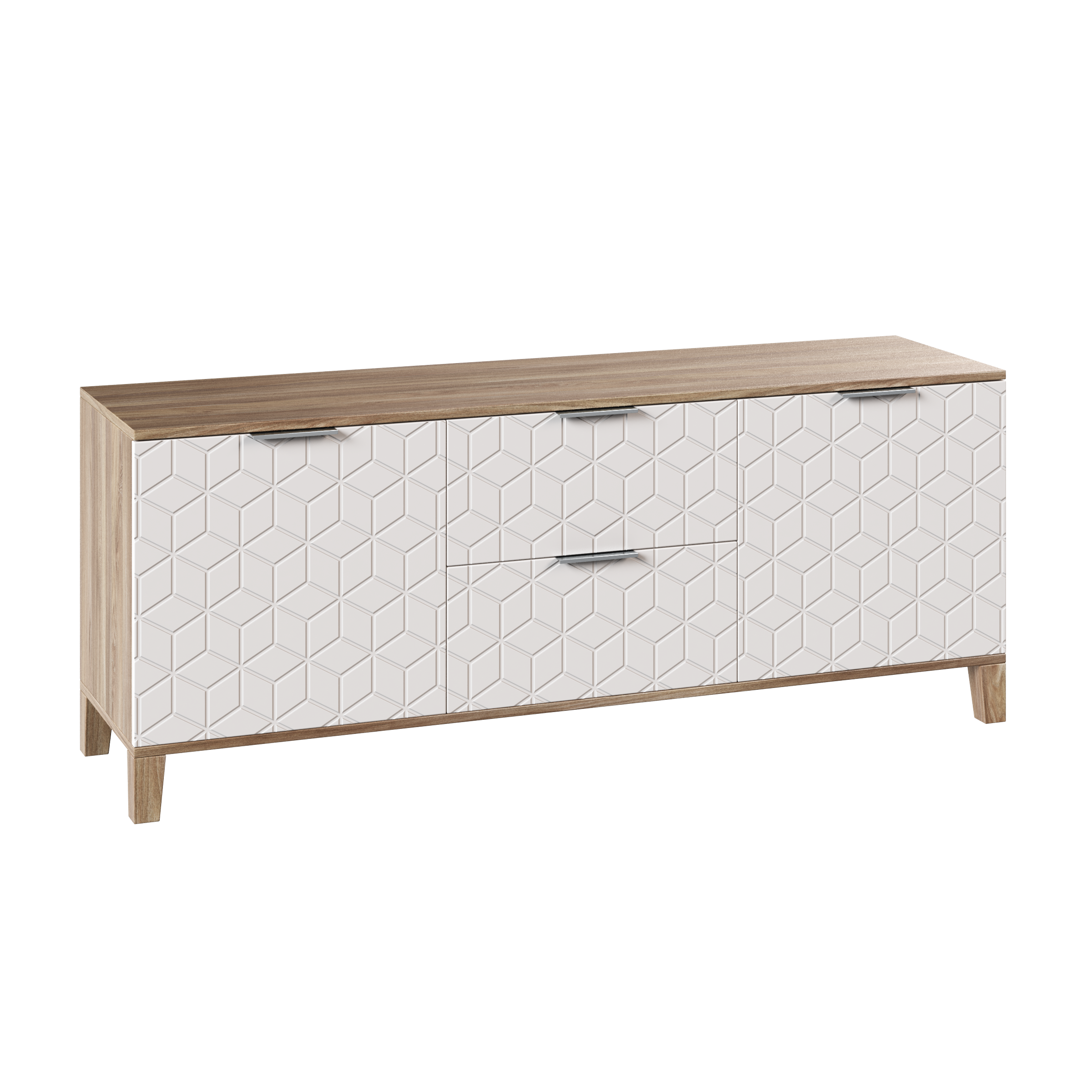 Изображение товара Комод Диван не мебель Марвин 1 2 ящика 150x40x70 см ЛДСП цвет белый/бежевый