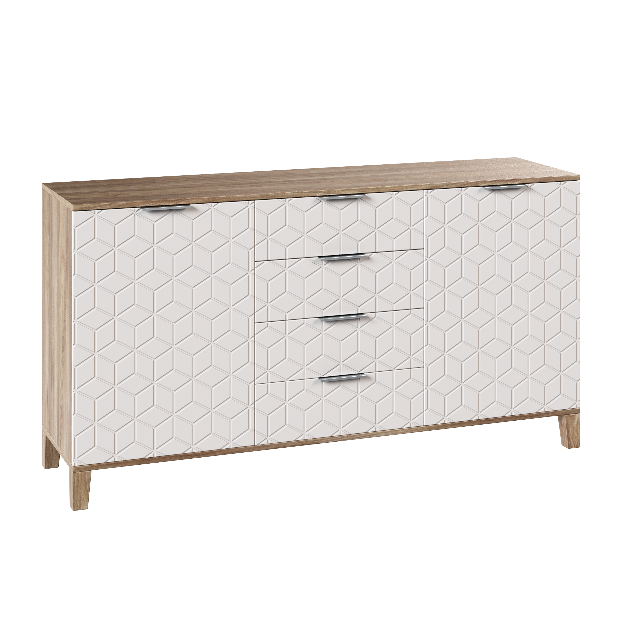 Изображение товара Комод Марвин 4 ящика современный белый из ЛДСП МДФ 140х80 см