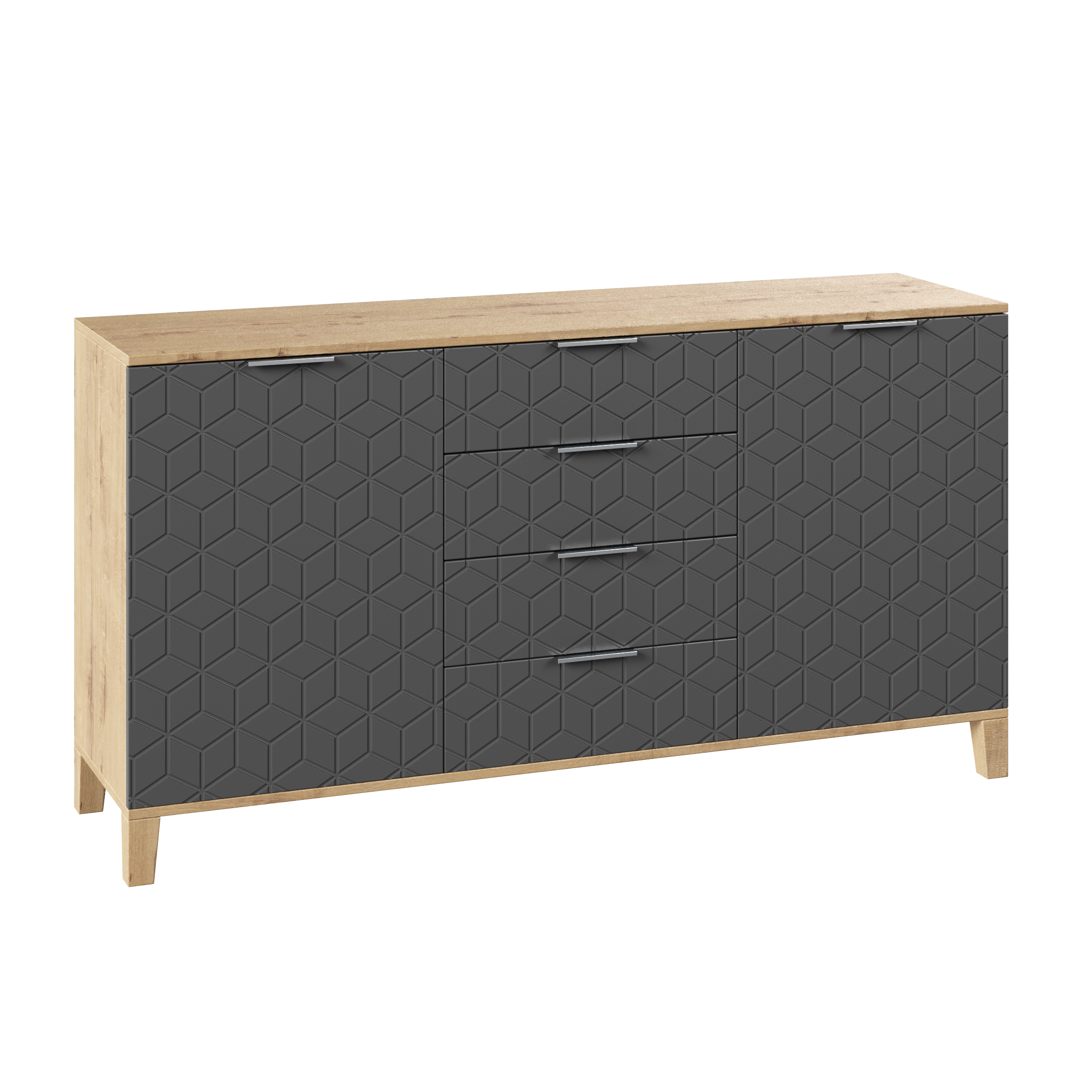 Изображение товара Комод Диван не мебель Марвин 25 4 ящика 140x40x80 см ЛДСП цвет серый