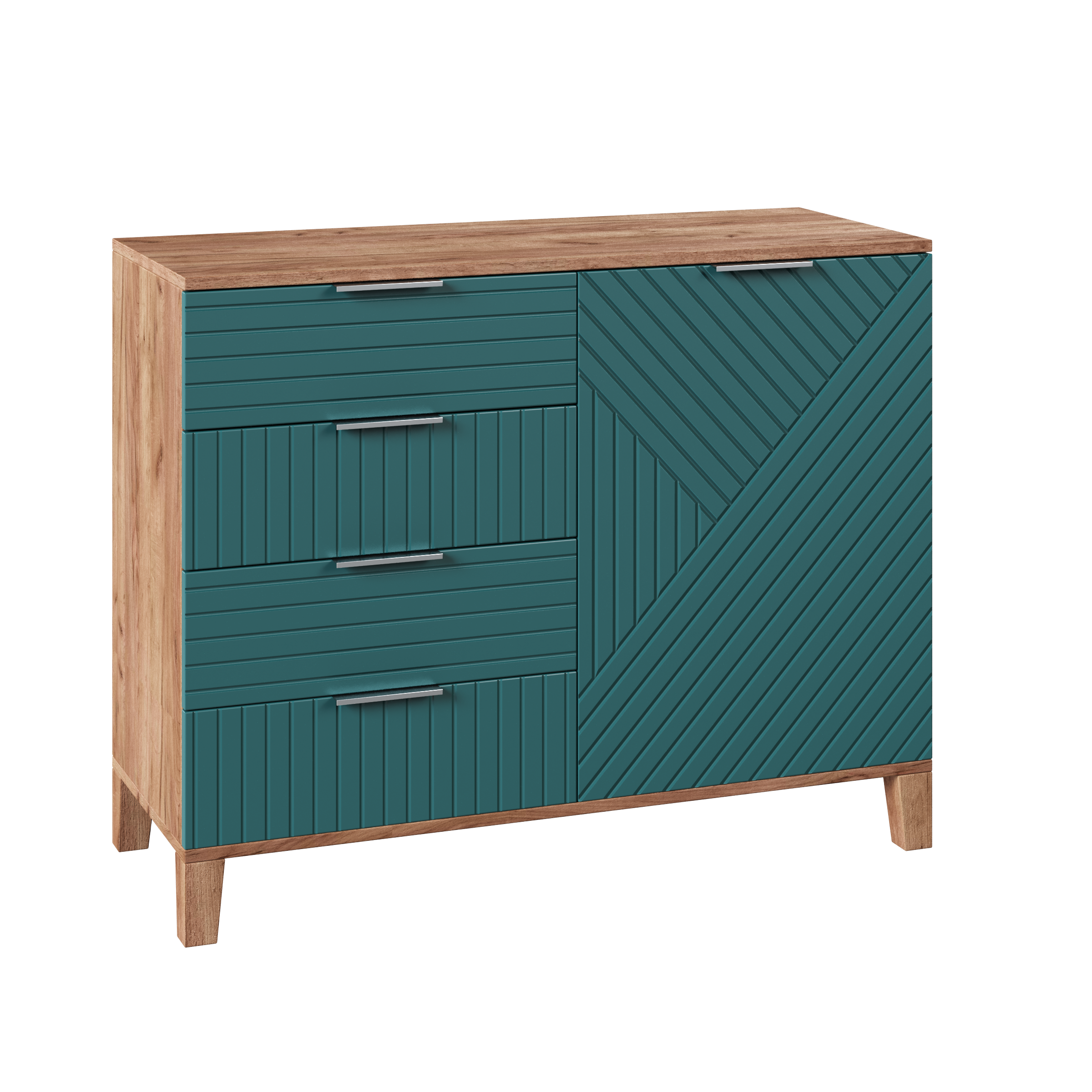 Изображение товара Комод Диван не мебель Марвин 26 4 ящика 90х40х80 см ЛДСП цвет зеленый