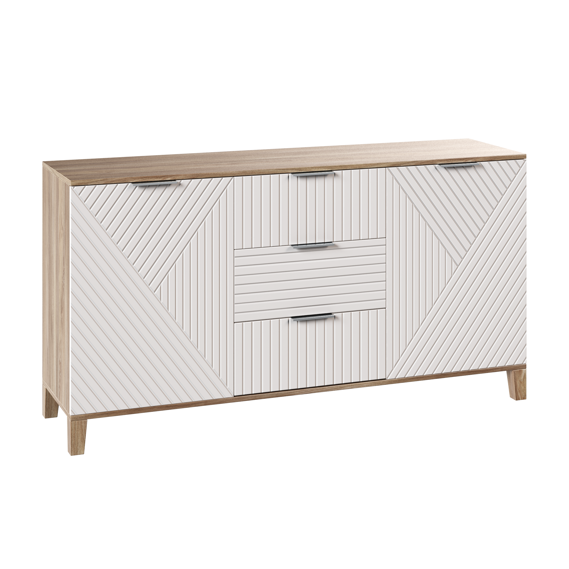 Изображение товара Комод Диван не мебель Марвин 4 3 ящика 140x40x80 см ЛДСП цвет белый