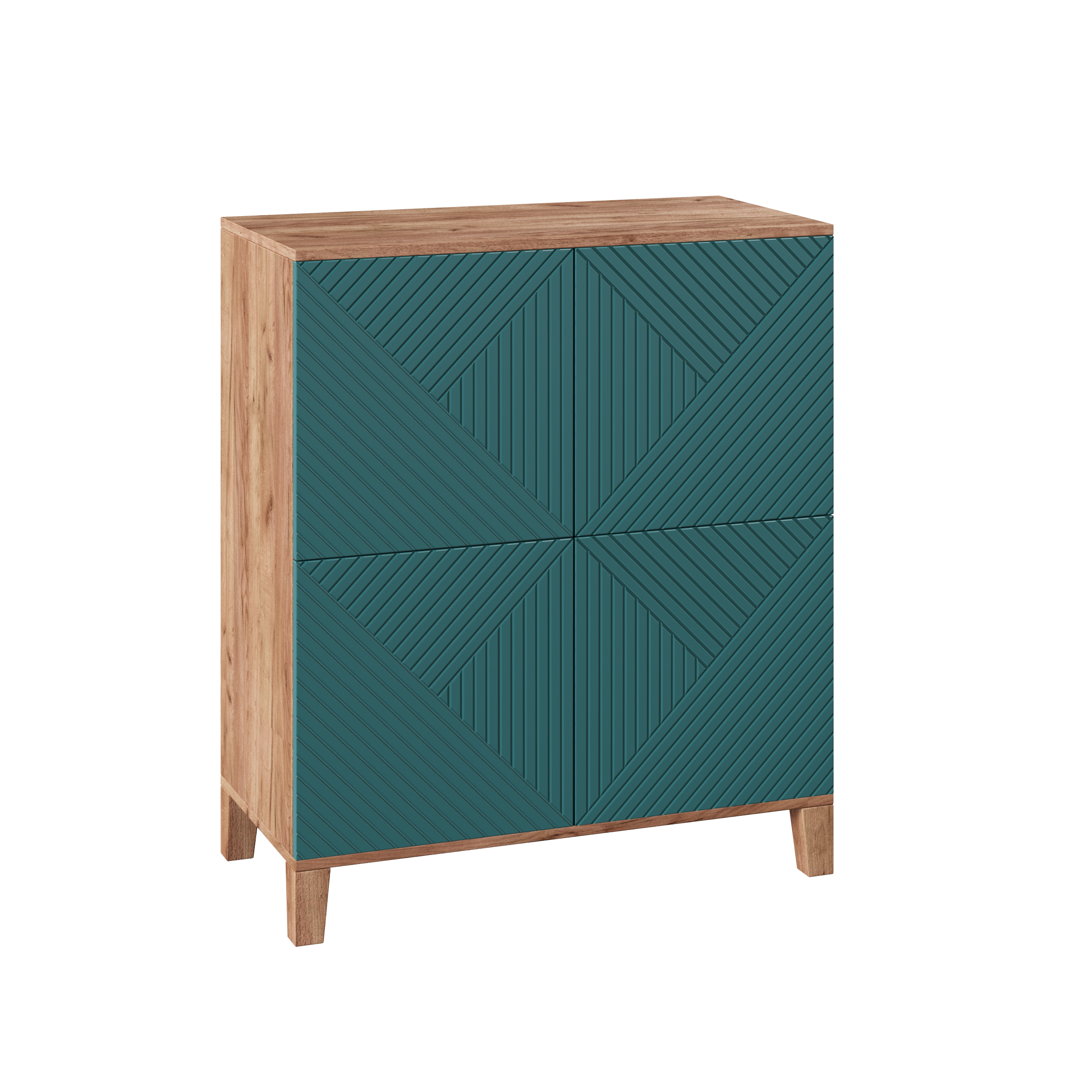 Изображение товара Комод Диван не мебель Марвин 5 4 ящика 80х40х90 см ЛДСП цвет зеленый