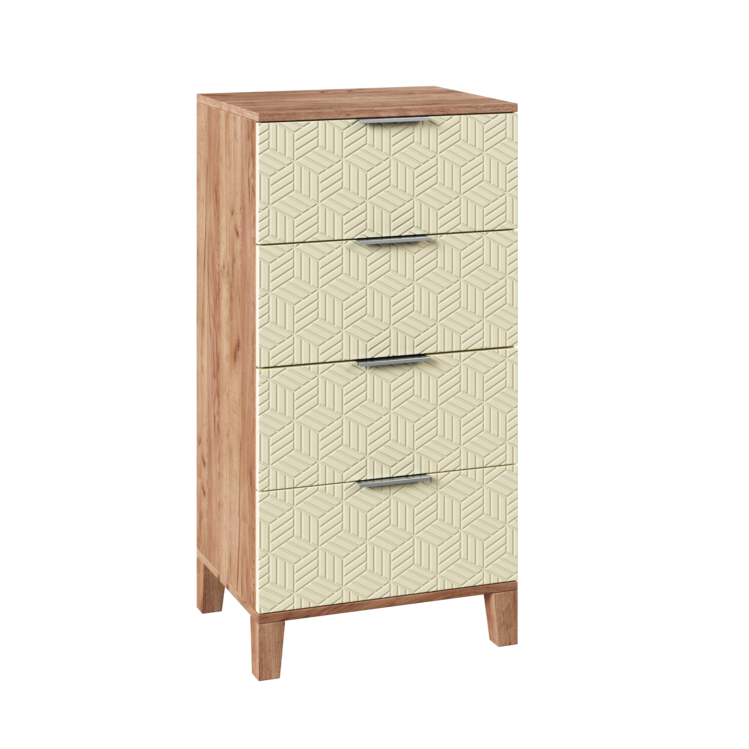 Изображение товара Комод Диван не мебель Марвин 6 4 ящика 50х40х100 см ЛДСП цвет слоновая кость