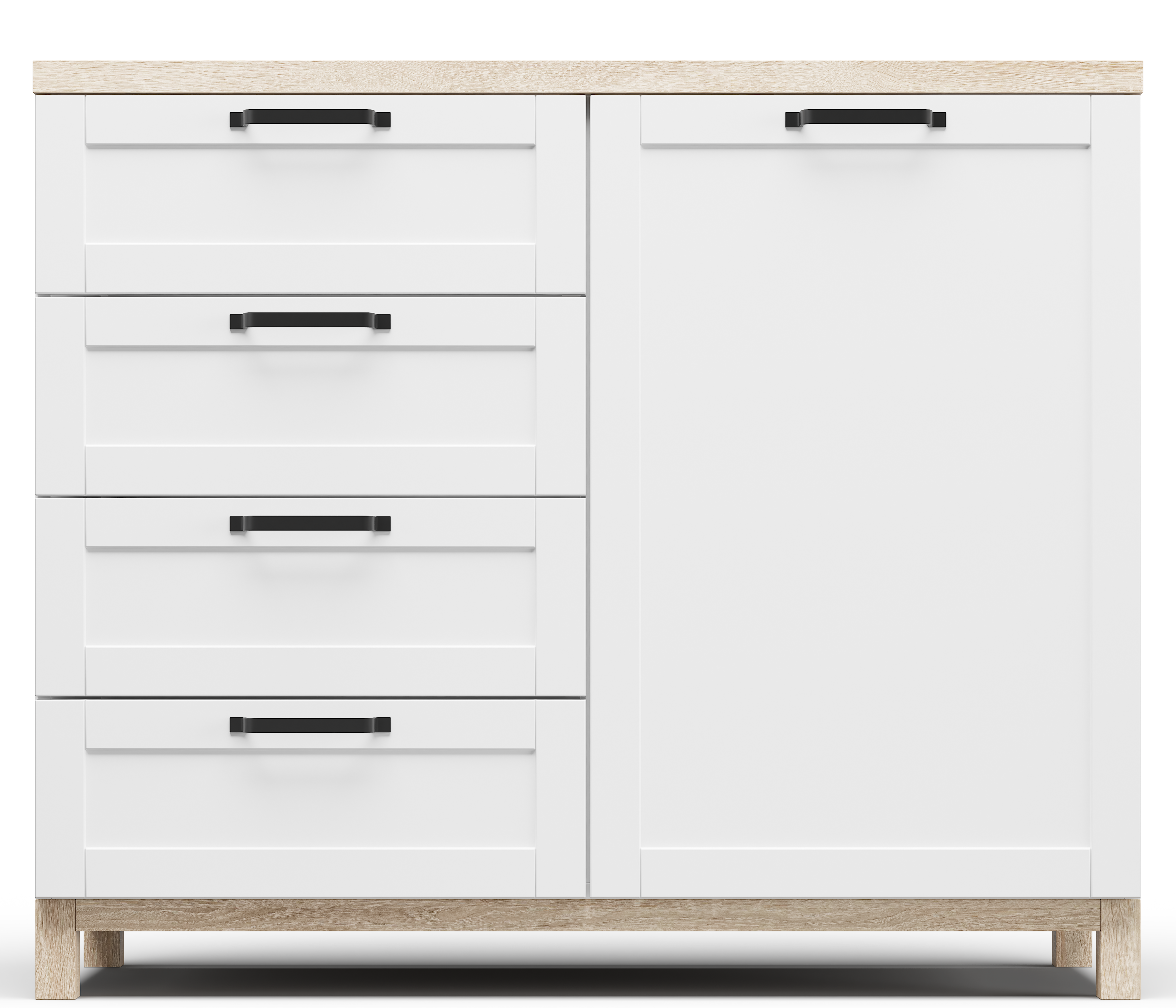 Изображение товара Комод Диван не мебель Техас 2 4 ящика 110х45х93.2 см ЛДСП цвет белый