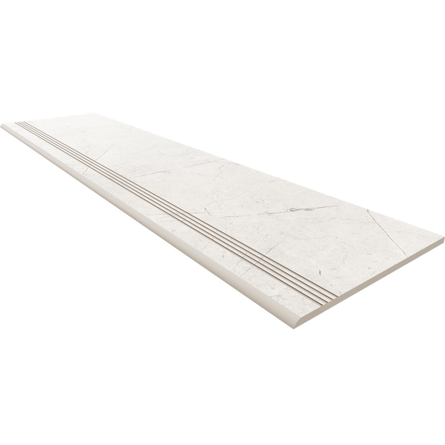 Изображение товара Ступень из керамогранита Estima Nolana NL00 30x120 см белая имитация мрамора