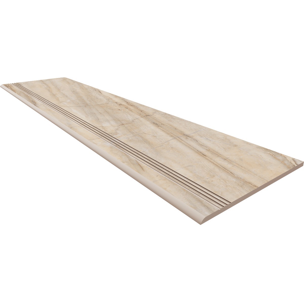 Изображение товара Ступень из керамогранита Estima Bernini BR01 30x120 см бежевый мрамор