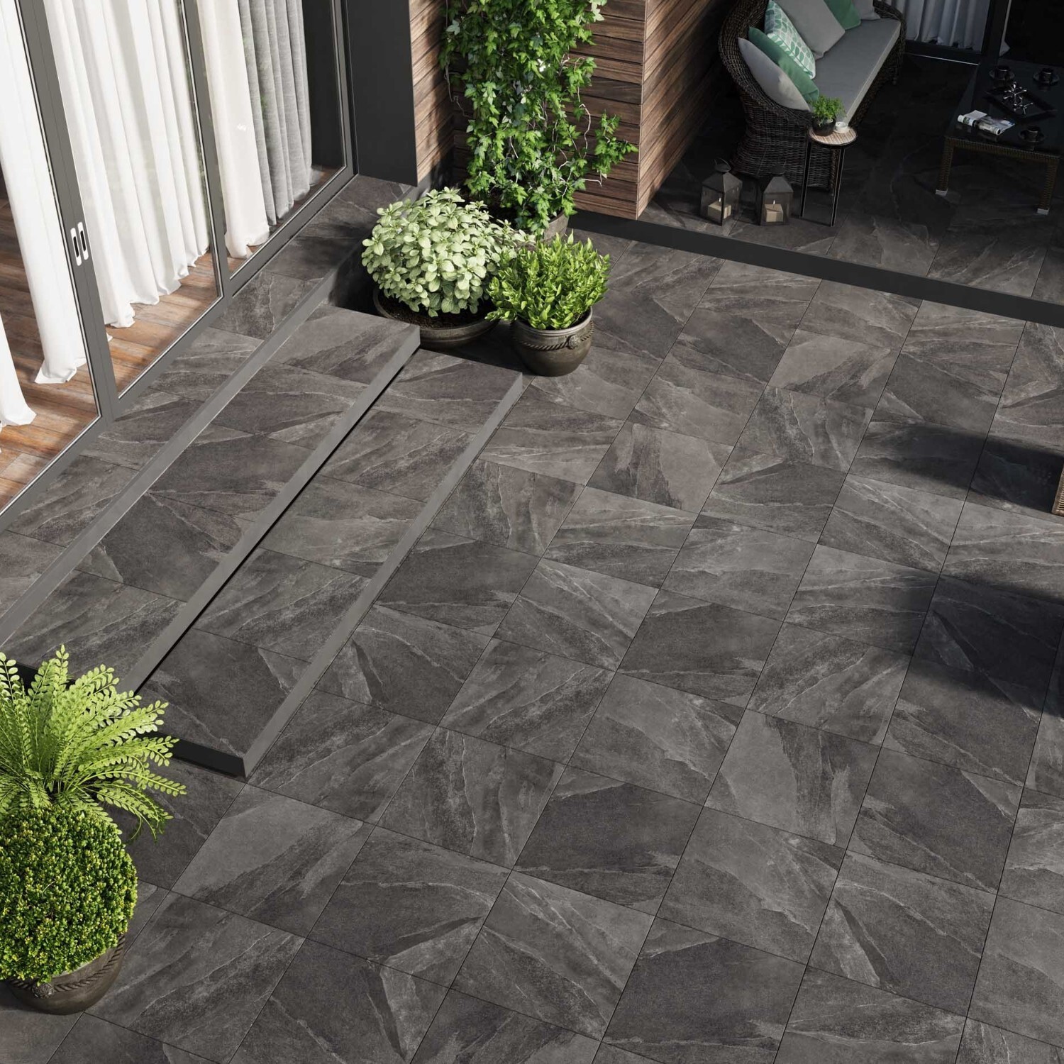 Изображение товара Керамогранит Onlygres Stone SOG501 60x60см 0.72 м² утолщенный, ректифицированный, цвет серый
