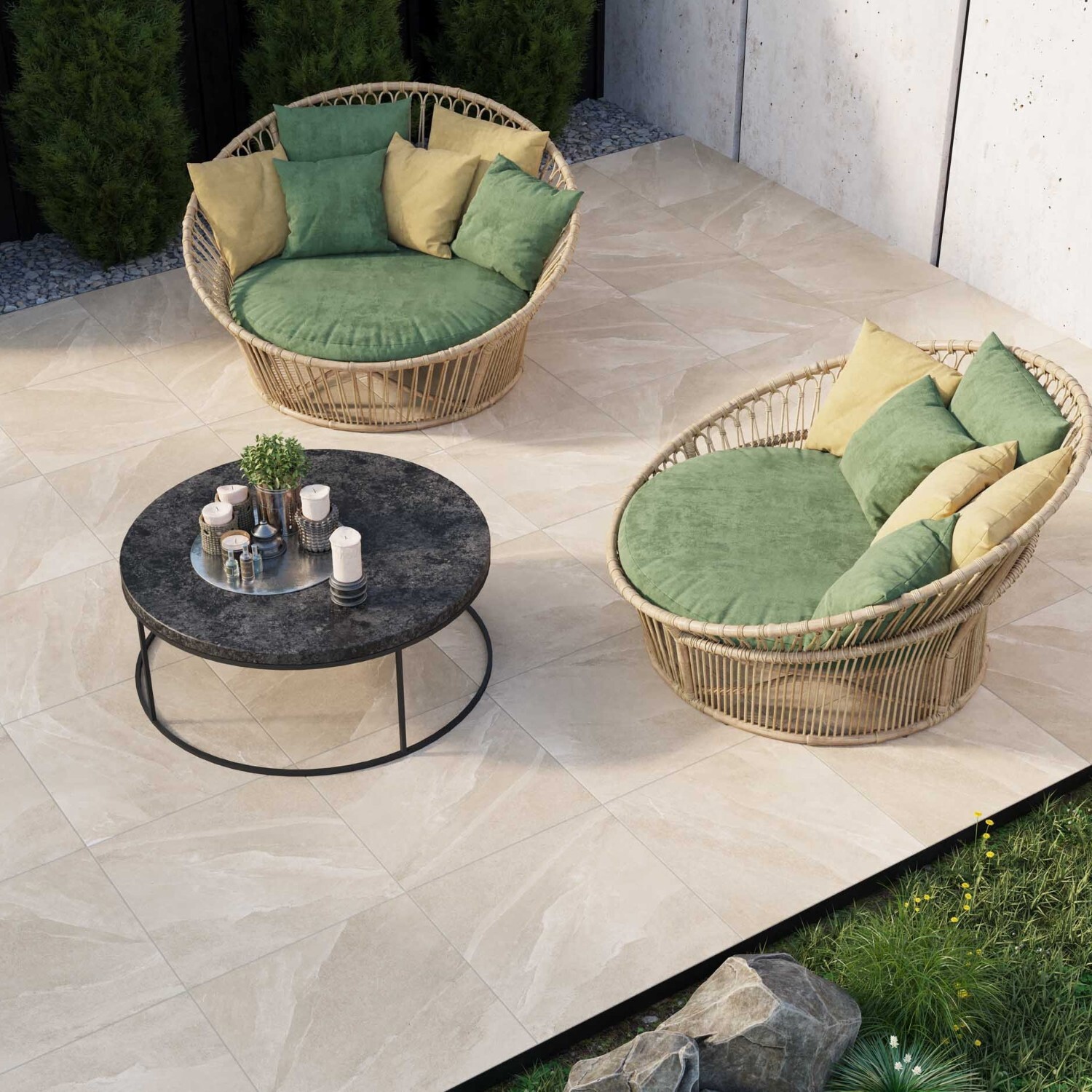 Изображение товара Керамогранит Onlygres Stone SOG301 60x60см 0.72 м² утолщенный, ректифицированный, цвет бежевый