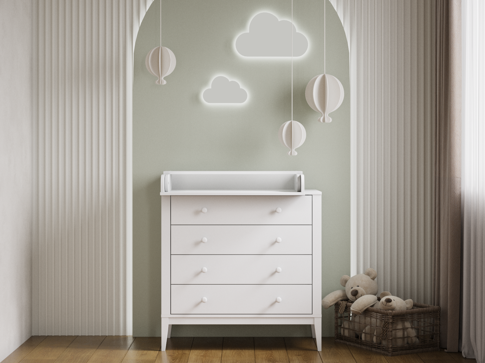 Изображение товара Комод Incanto PK-0054/0 4 ящика белый стиль скандинавский