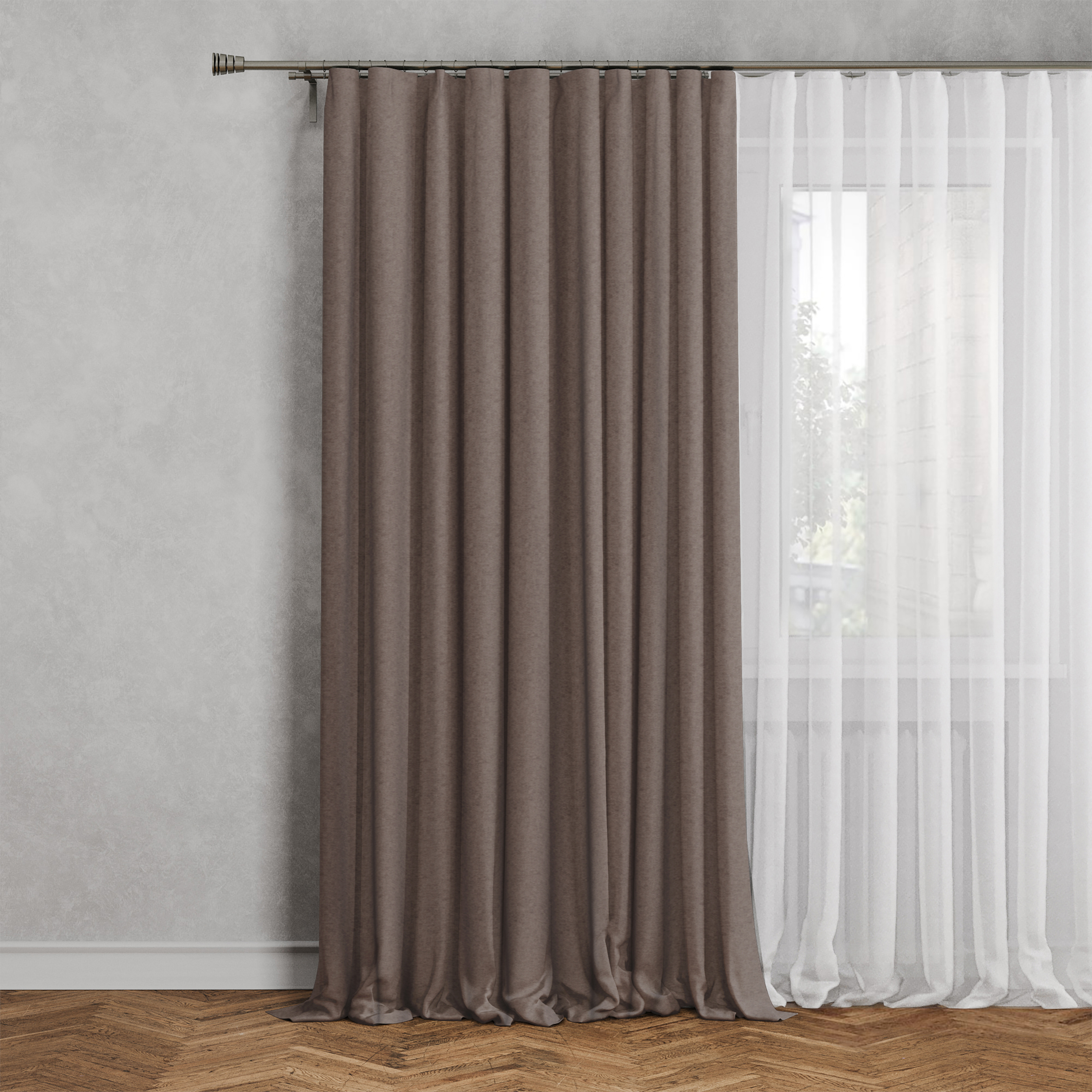 Изображение товара Штора на ленте 200x280 см цвет какао