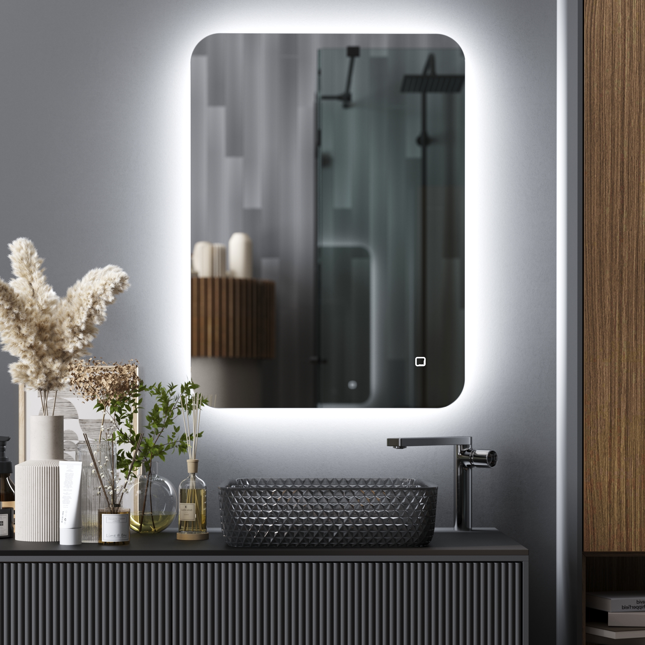 Изображение товара Зеркало для ванной Omega Glass Vesta Air SD102 55x75 см с подсветкой