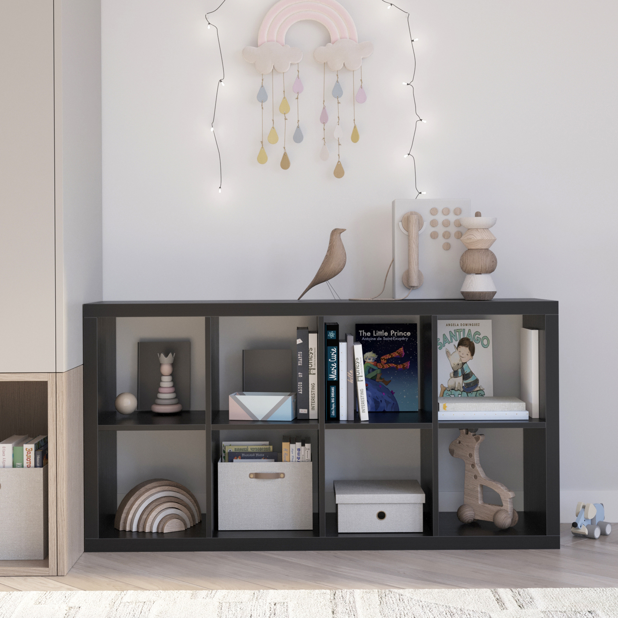 Изображение товара Стеллаж Konsensa Руан 8 секций черный 74.8x143.7x31.7 см