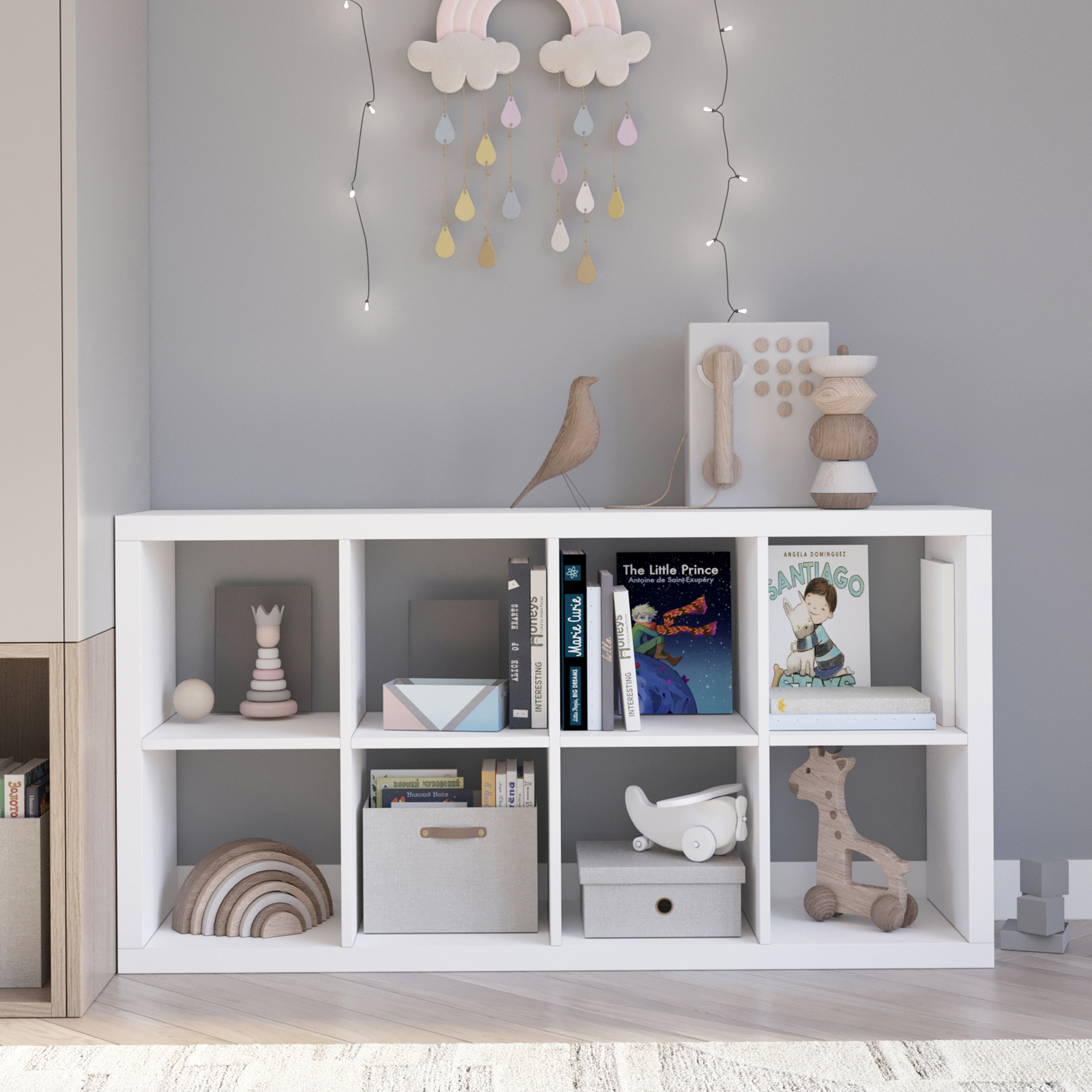 Изображение товара Стеллаж Руан 8 секций KONSENSA 74.8x143.7x31.7 см ЛДСП цвет белый