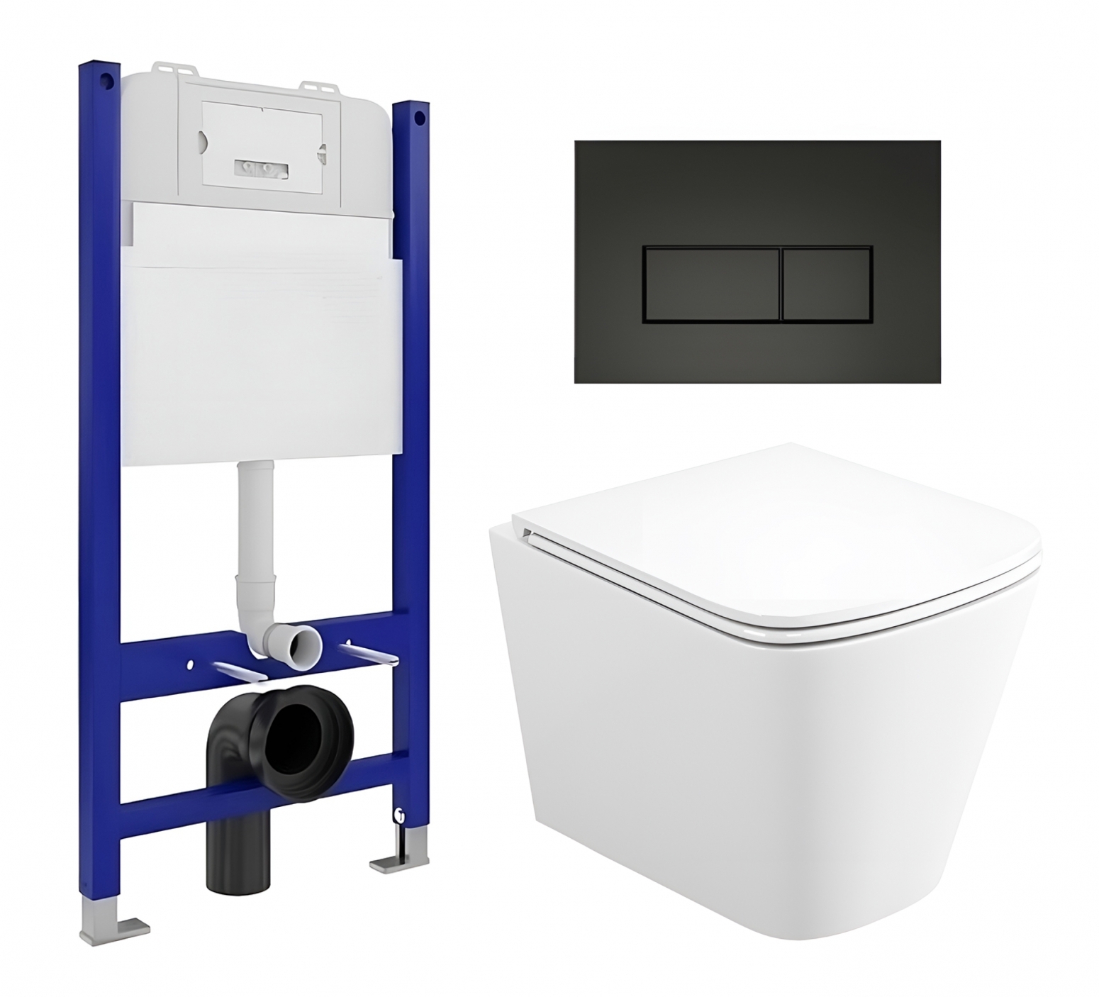 Изображение товара Комплект инсталляции и унитаз Binario с мягким закрыванием, белый