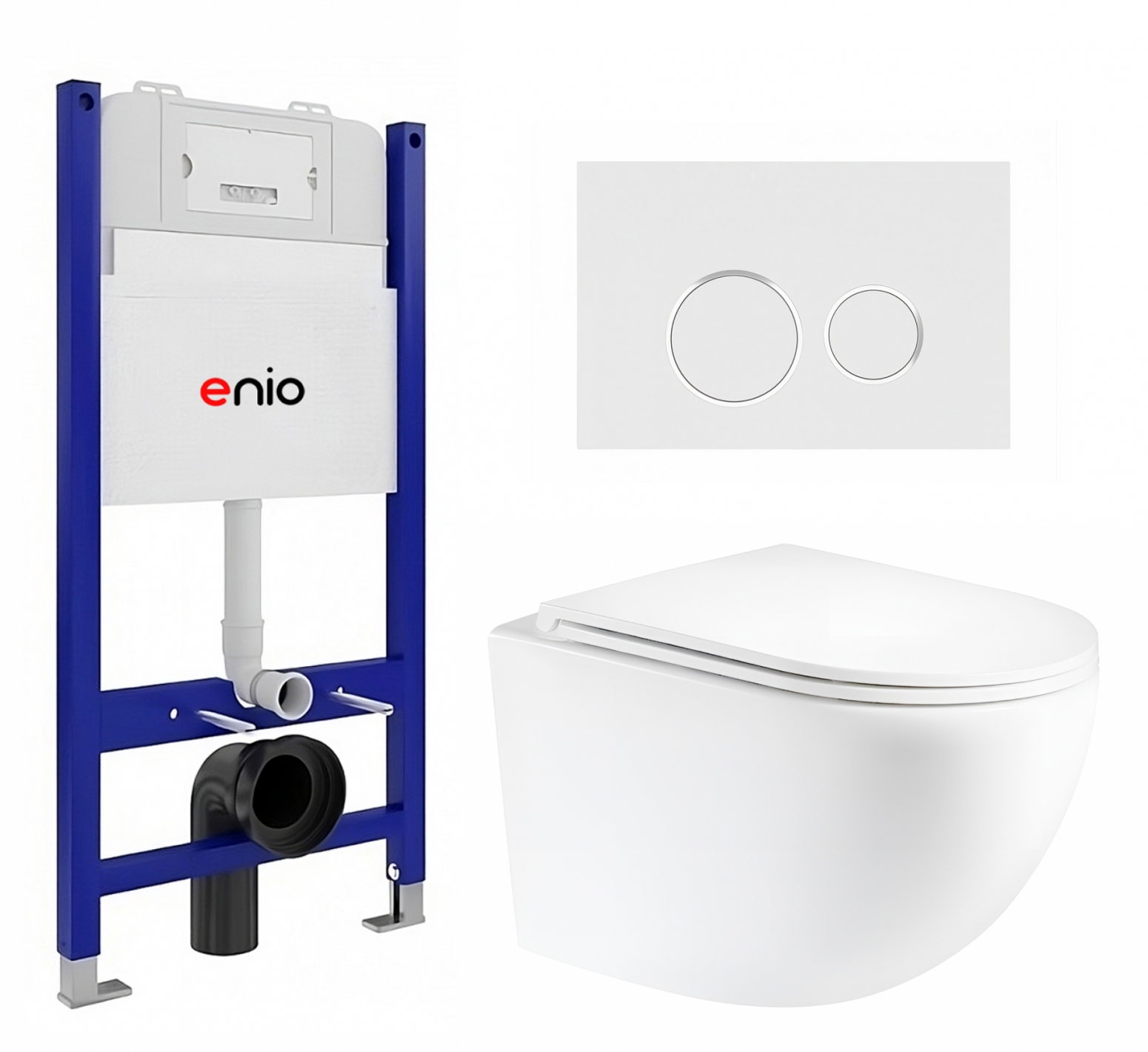 Изображение товара Комплект инсталляция с подвесным унитазом ENIO Unico TECNICO Rotondo