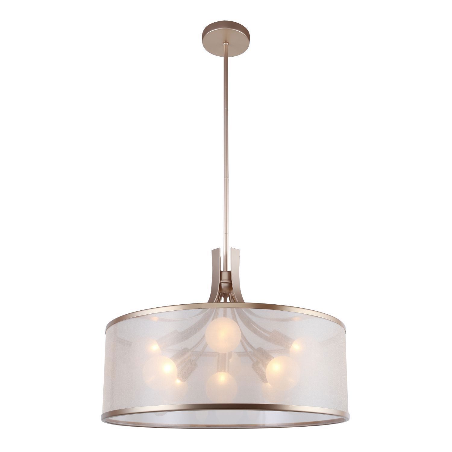 Изображение товара Элегантная подвесная люстра FAVOURITE Himiko с регулируемой высотой и белыми органзовыми плафонами