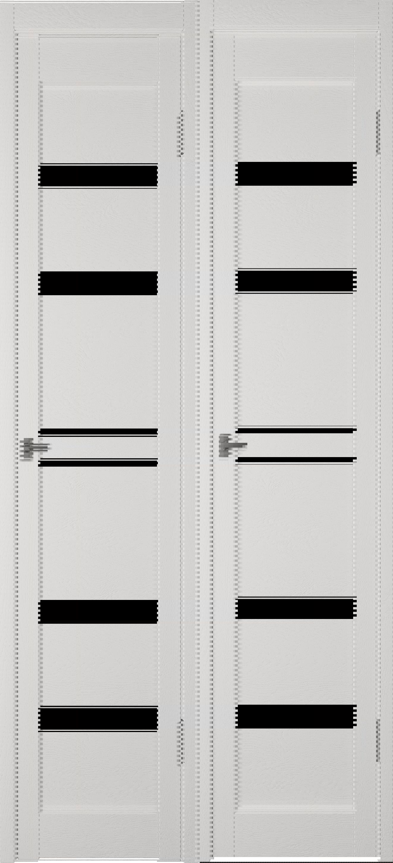 Изображение товара Комплект межкомнатной двери Vfd Atum Pro x26 остеклённая 200x70см ПВХ цвет milky white с коробом и наличниками