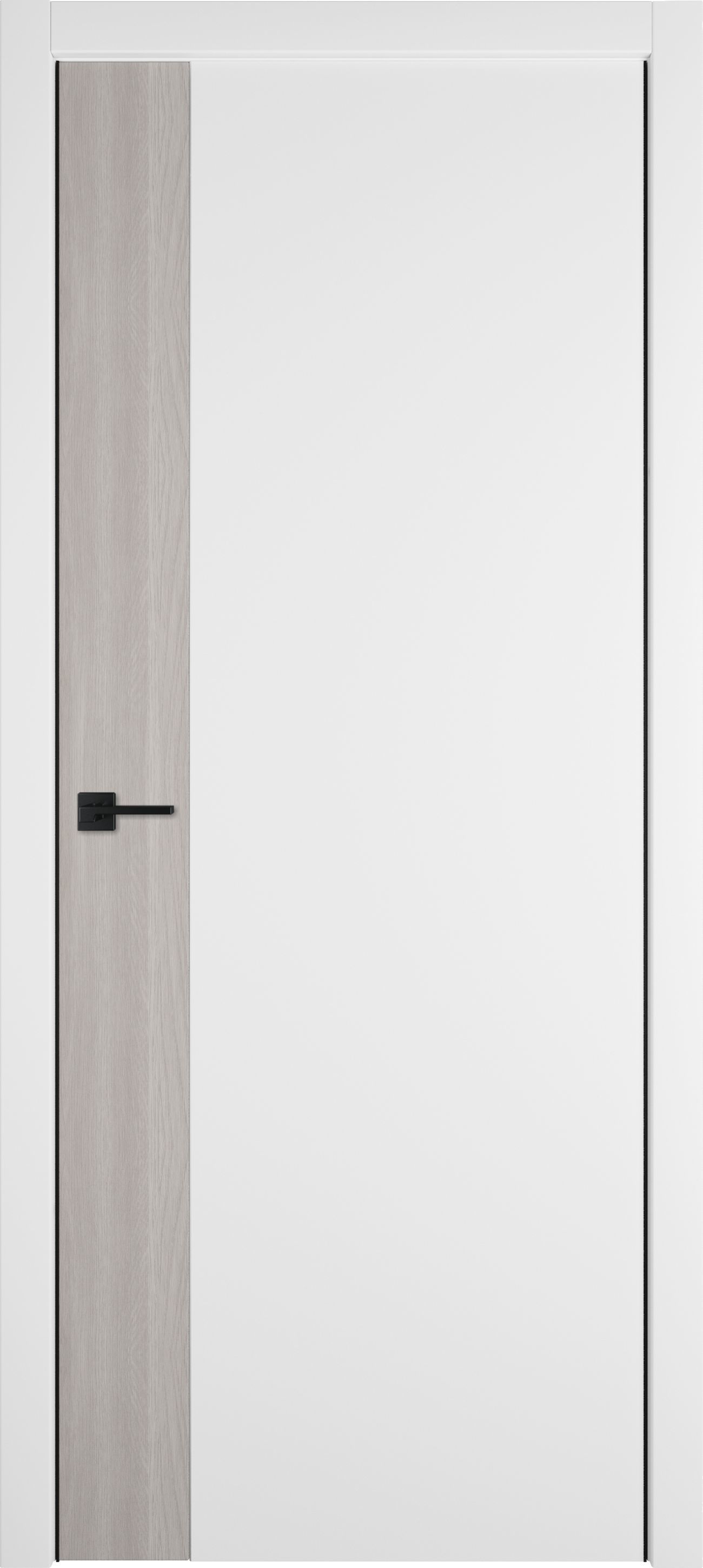 Изображение товара Комплект межкомнатной двери Vfd Urban V глухая 200x80см ПВХ цвет emalex ice/stone oak вертикальный с коробом и наличниками