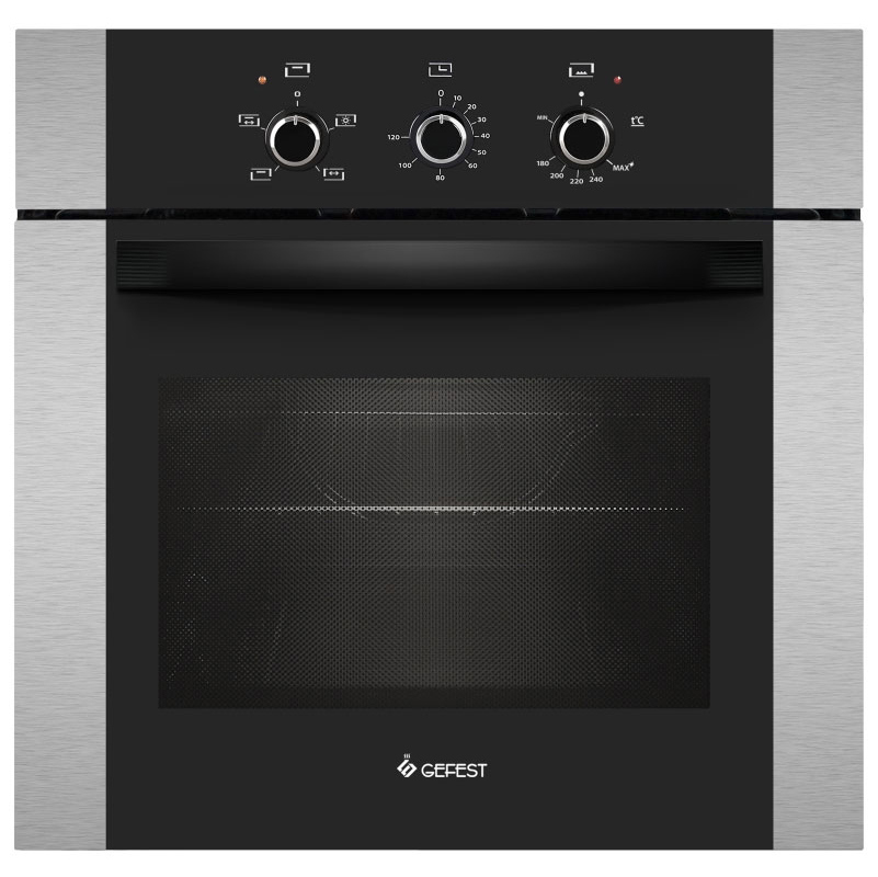 Изображение товара Встраиваемый духовой шкаф Gefest ДГЭ 621-01 Н3 59.8х59.5х56.5 см цвет нержавеющая сталь, черный