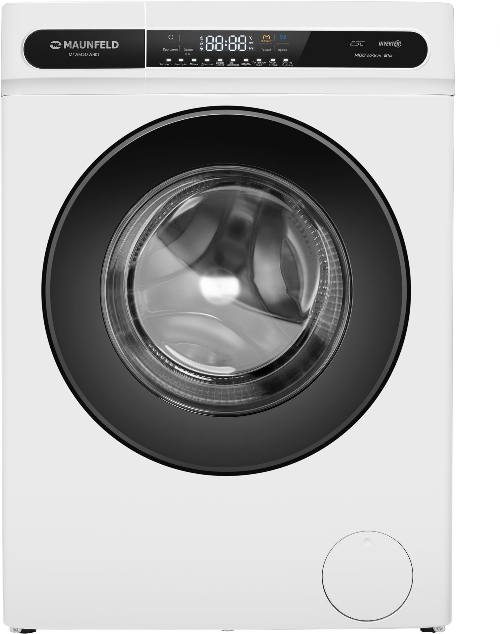 Изображение товара Стиральная машина Maunfeld MFWM148WH01 8кг 59.50x84.50 см цвет белый