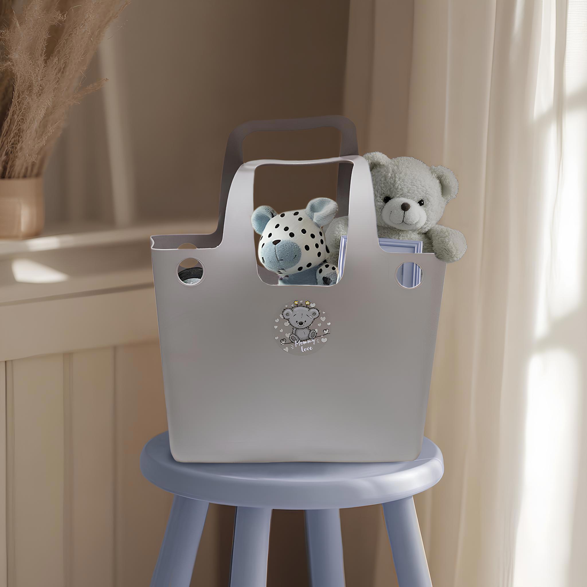 Изображение товара Корзина Berossi Mommy Love 11.06x34.36x28 см пластик дымчато-серый для хранения и организации